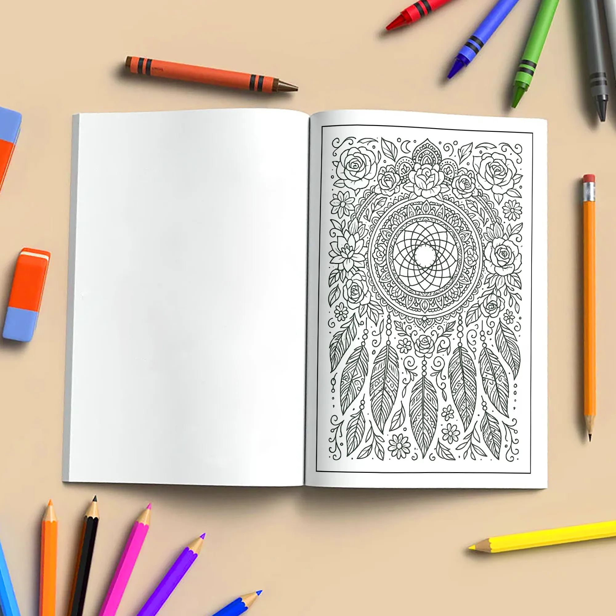Dreamcatcher Bloom Mandalas Coloring Pages – 48 Intricate Boho Floral Designs for Adults - image 4