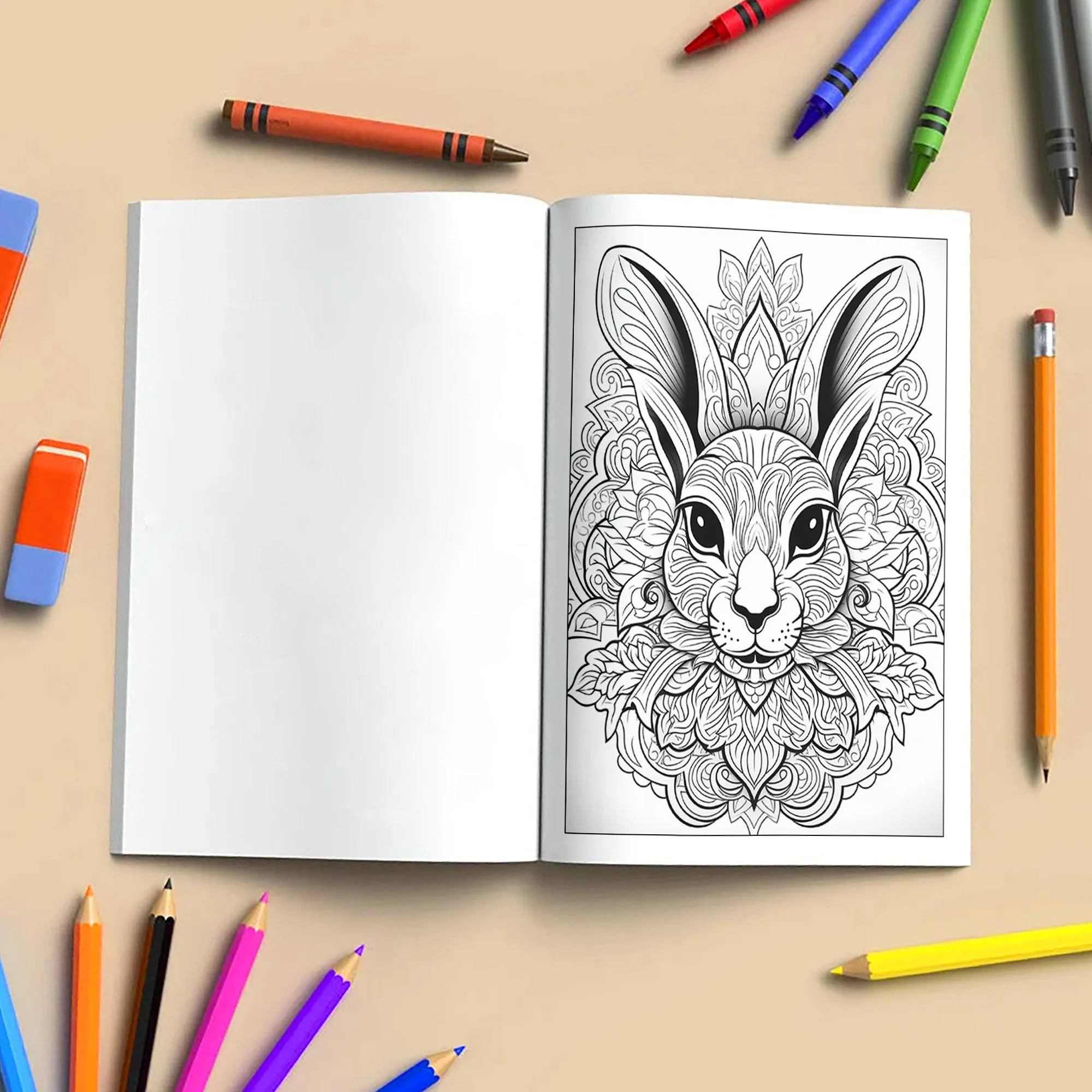 Royal Rabbit Mandalas Coloring Pages – 48 Detailed Animal Mandalas for Adults - image 4