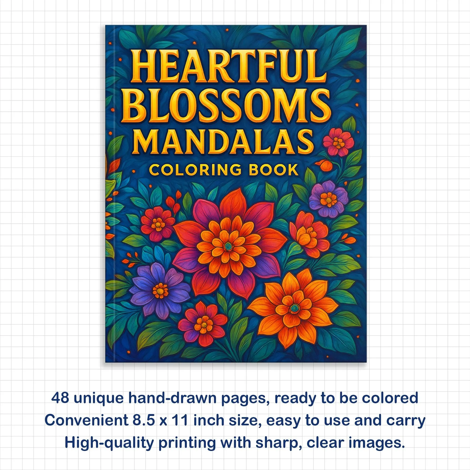 Heartful Blossoms Coloring Pages – 48 Mandala Flower Hearts for Adults - image 3