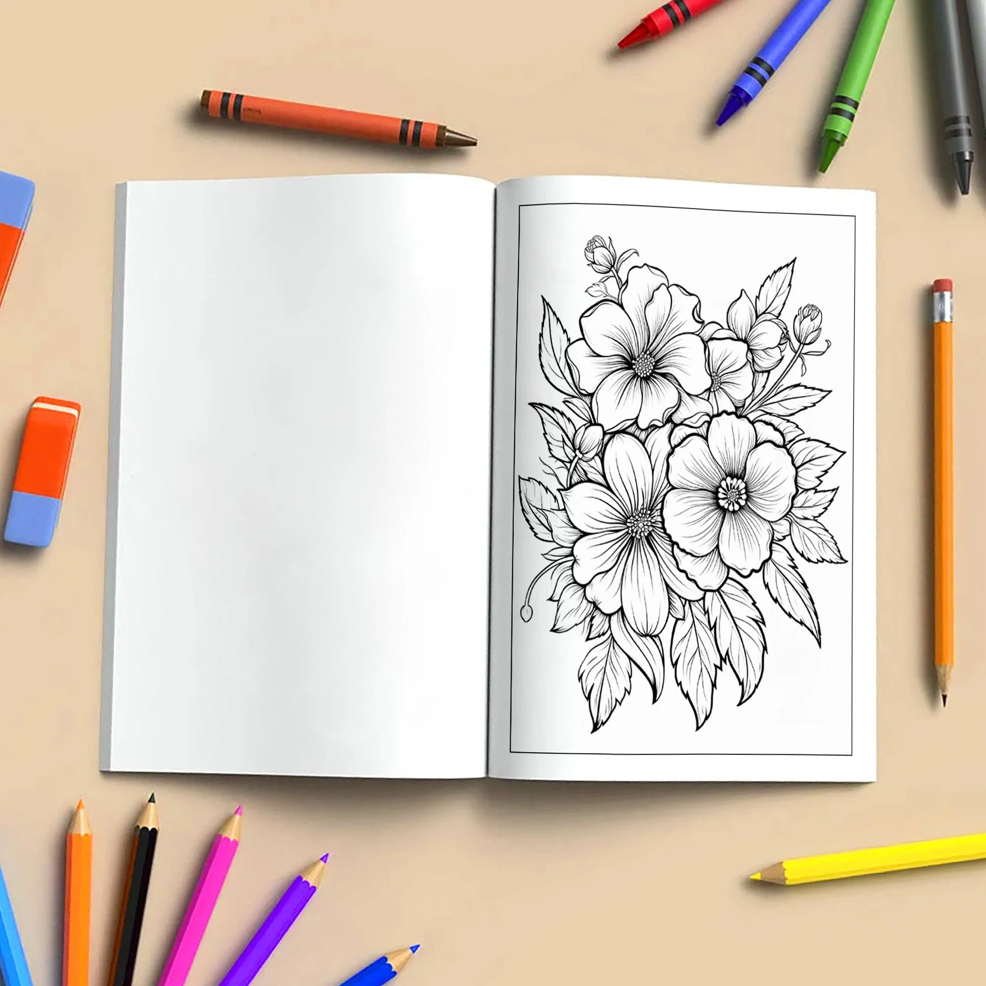 Floral Charm Coloring Pages – 48 Elegant Flower Designs for Adults - image 4