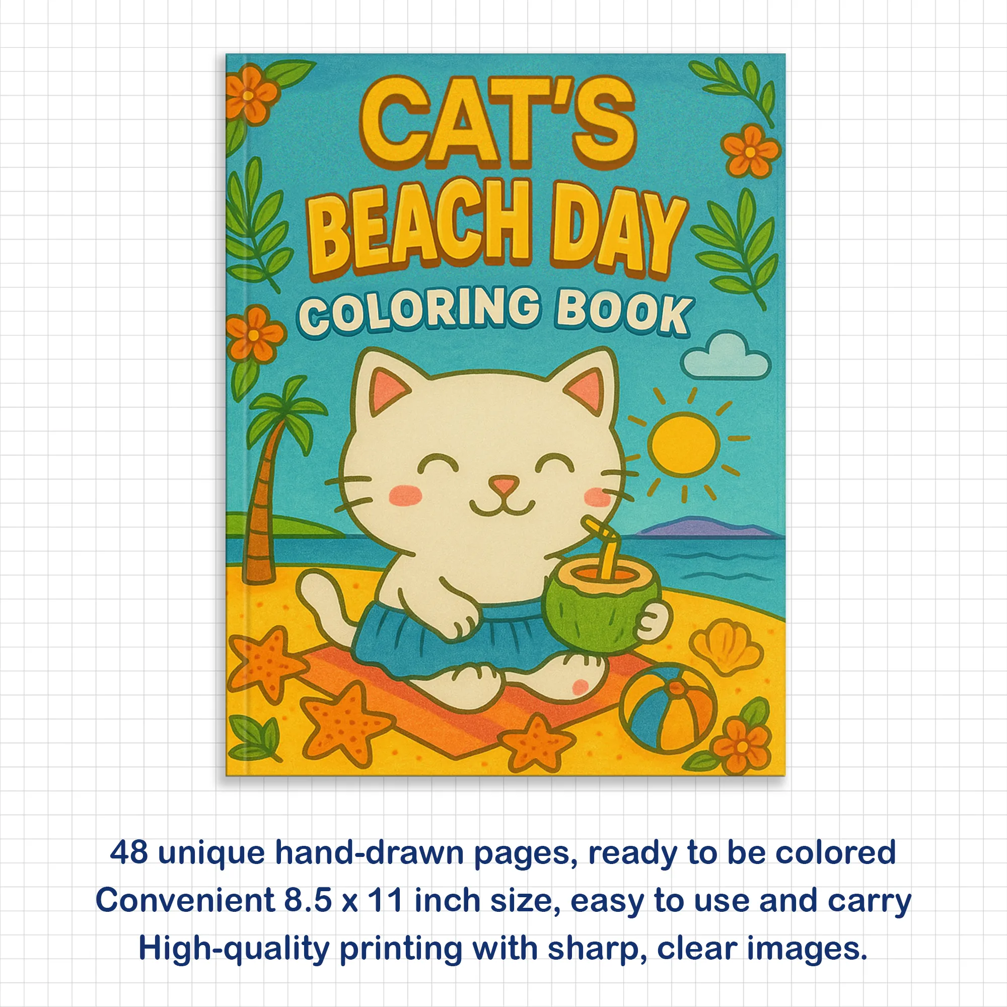 Beach Day Kitty Coloring Pages – 48 Cute & Fun Designs for Kids - image 3