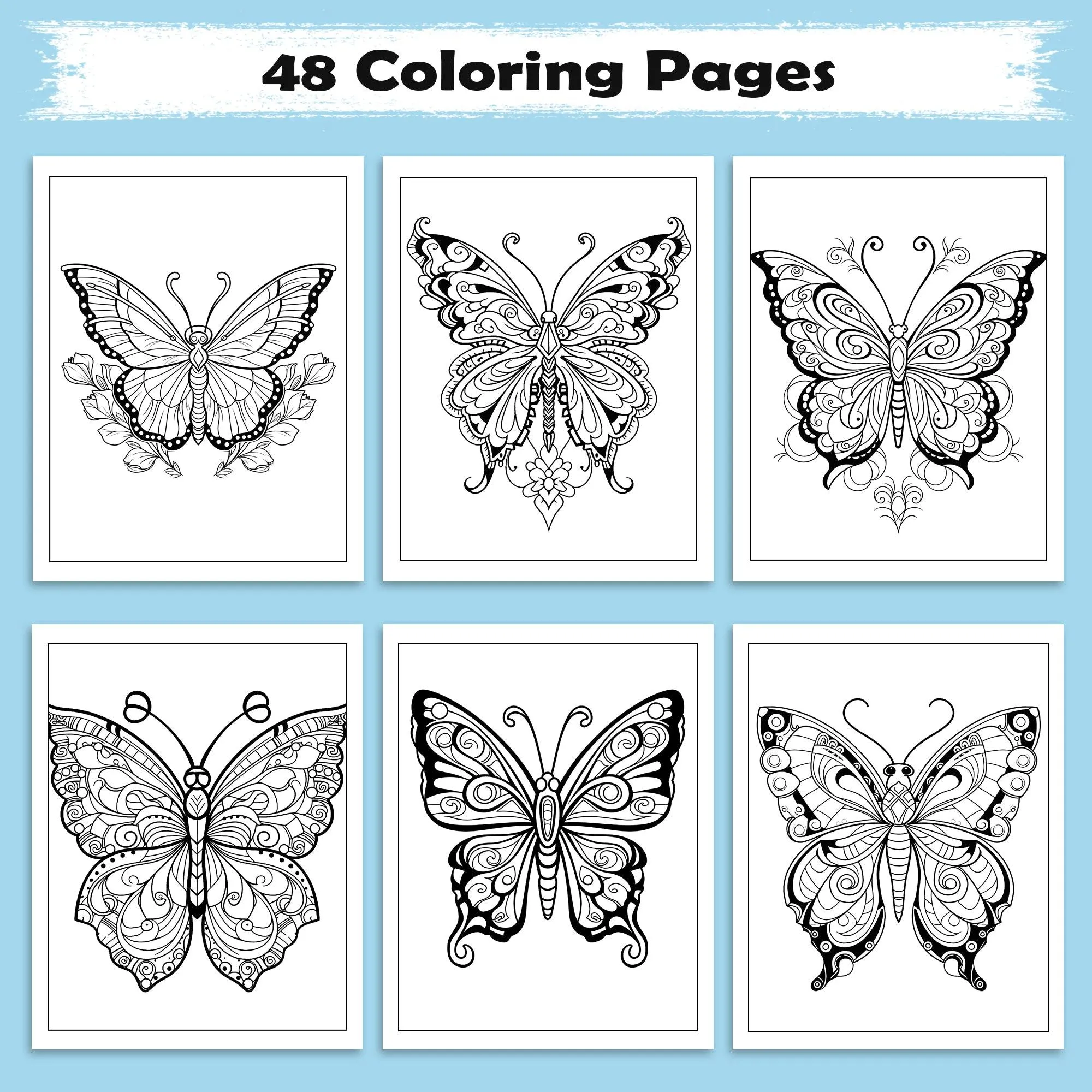 Butterfly Mandala Dreams Coloring Pages – 48 Elegant Nature-Inspired Designs for Adults - image 2