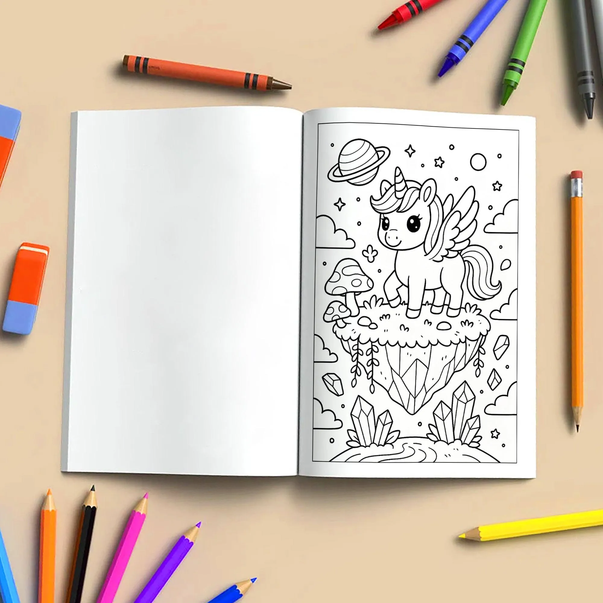 Color the Stars – A Galaxy Unicorn Adventure in Crystals and Cosmos - Unicorn Coloring Book - image 5