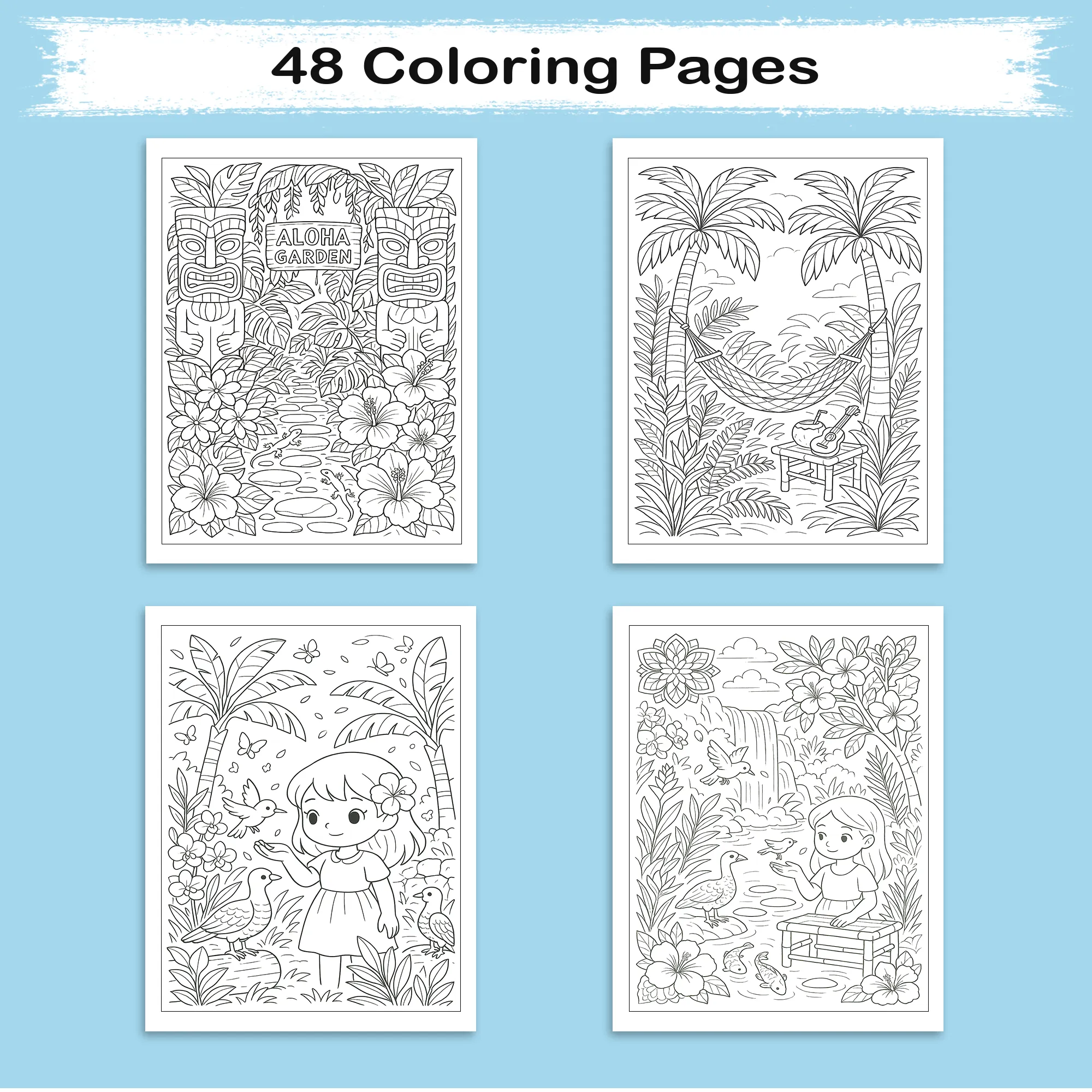 Hidden Garden of Aloha Coloring Pages – 48 Peaceful Nature Scenes for Adults - image 3