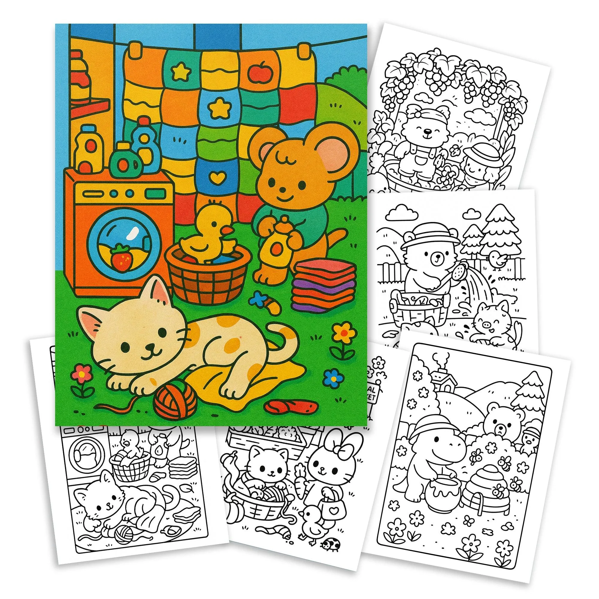 Cozy Farm Life: A Kawaii Coloring Book - Super Cute Animal Characters - image 2