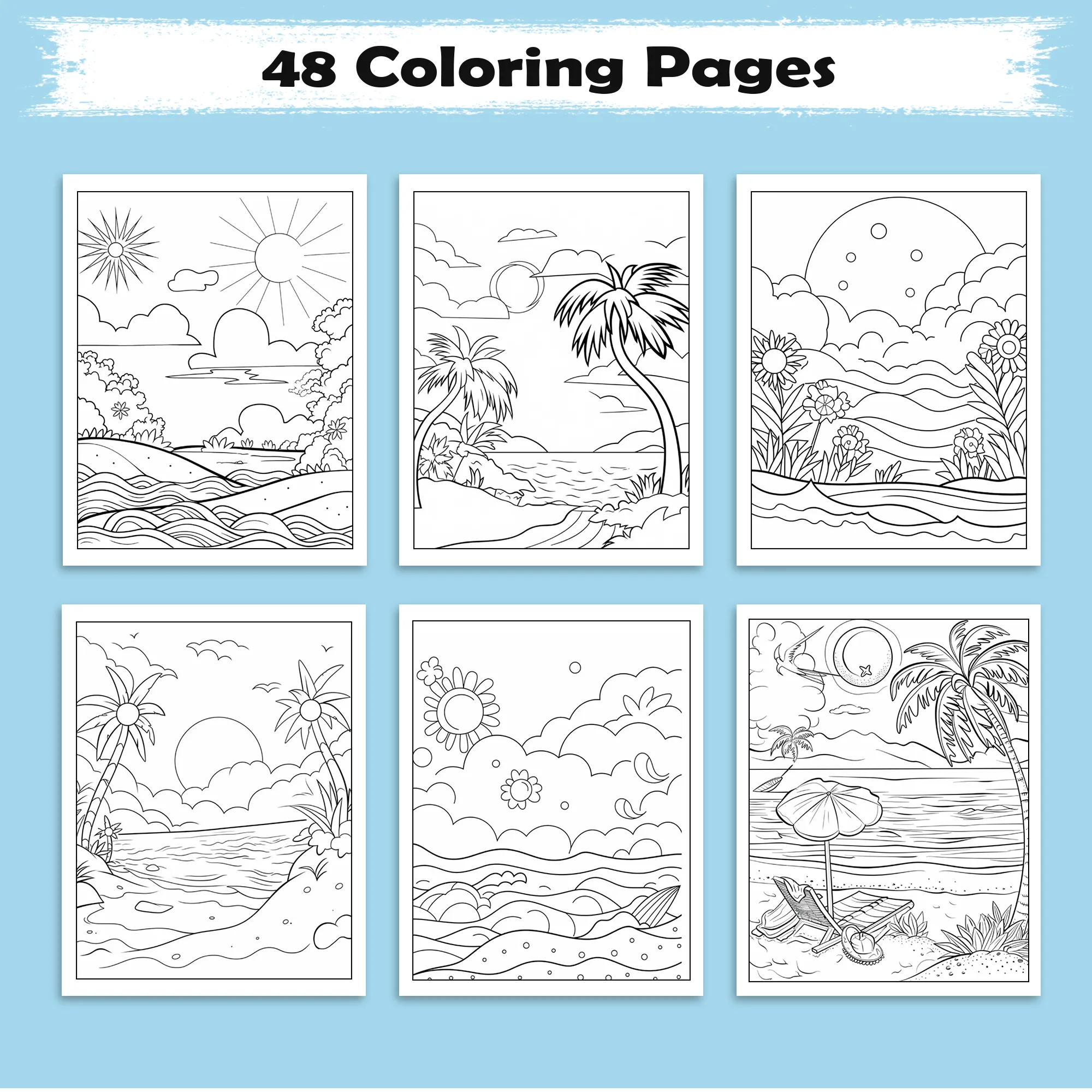 Aloha Horizons Hawaii Coloring Pages – 48 Peaceful Sunset Views for Adults - image 3
