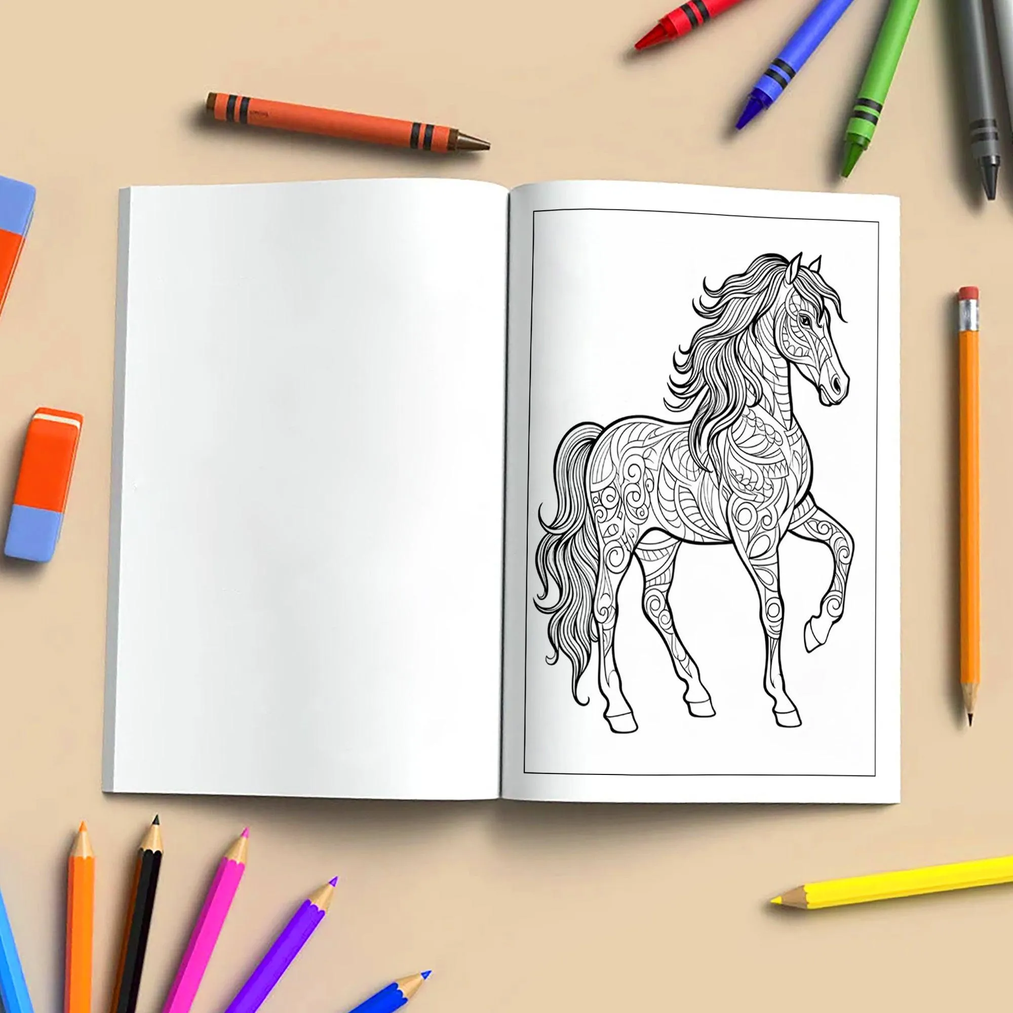 Majestic Horse Mandalas Coloring Pages – 48 Elegant Line Art Designs for Adults - image 4