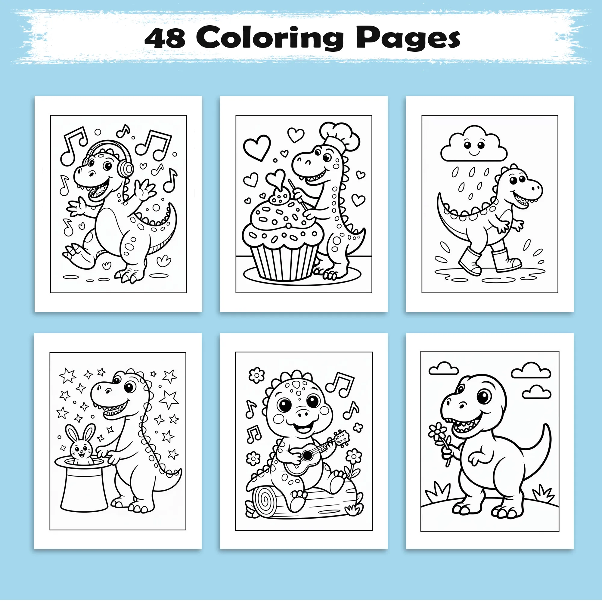 Little Roarers Coloring Pages – 48 Adorable Dinosaurs with Big Attitude – For Kids - image 3