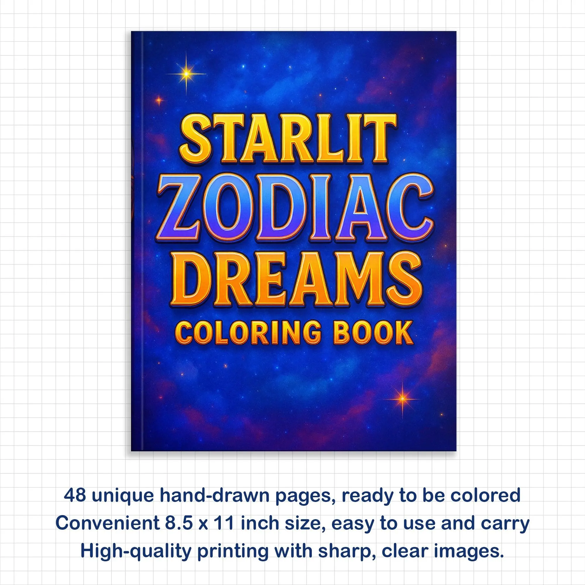 Starlit Zodiac Dreams Coloring Pages – 48 Pages – Moon, Stars & Horoscope Symbols for Adults - image 3