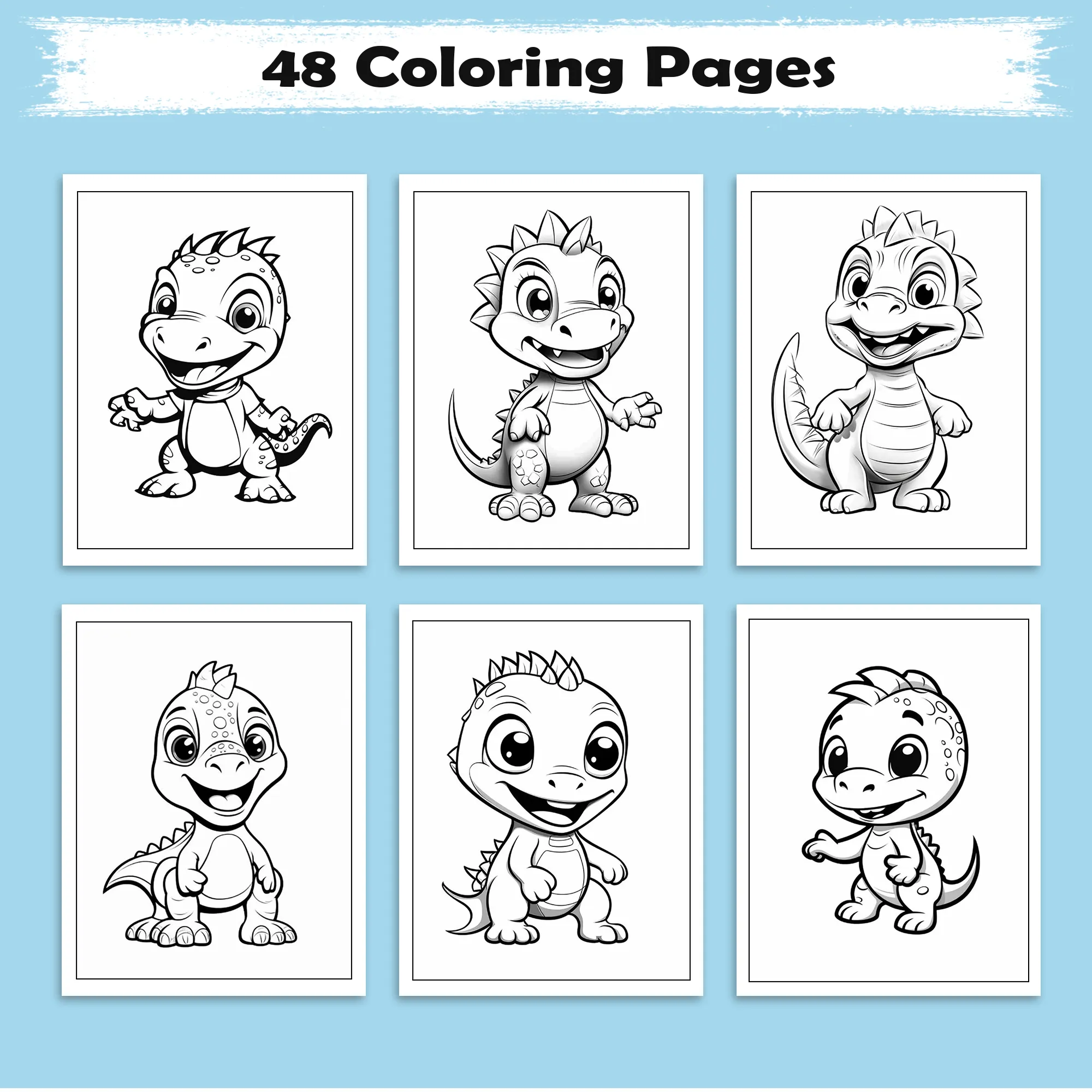 Happy Little Dinosaurs – Dinosaur Coloring Pages – 48 Pages – Adorable, Fun-Loving, Beginner-Friendly – For Kids - image 3
