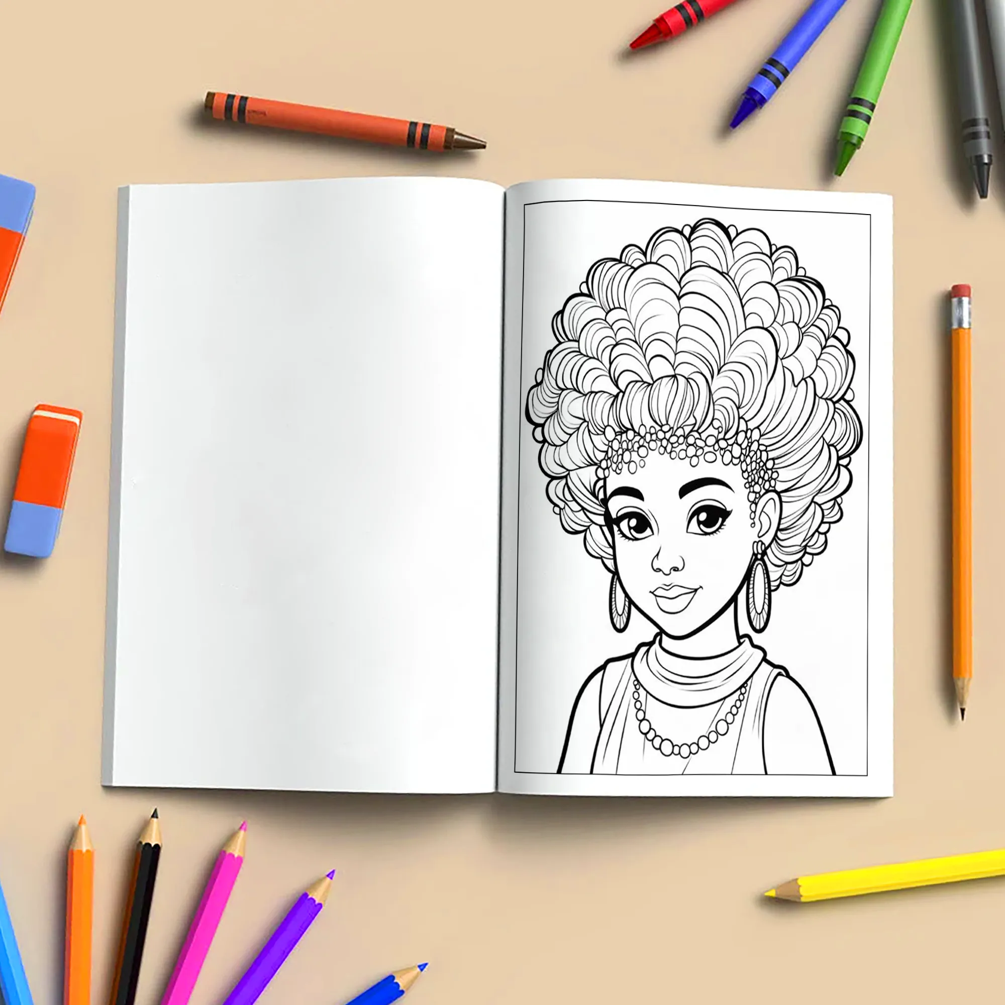 Curly Crown Queens – Black Girl Coloring Pages – 48 Pages – Afro Hair, Style & Confidence – For Kids - image 4