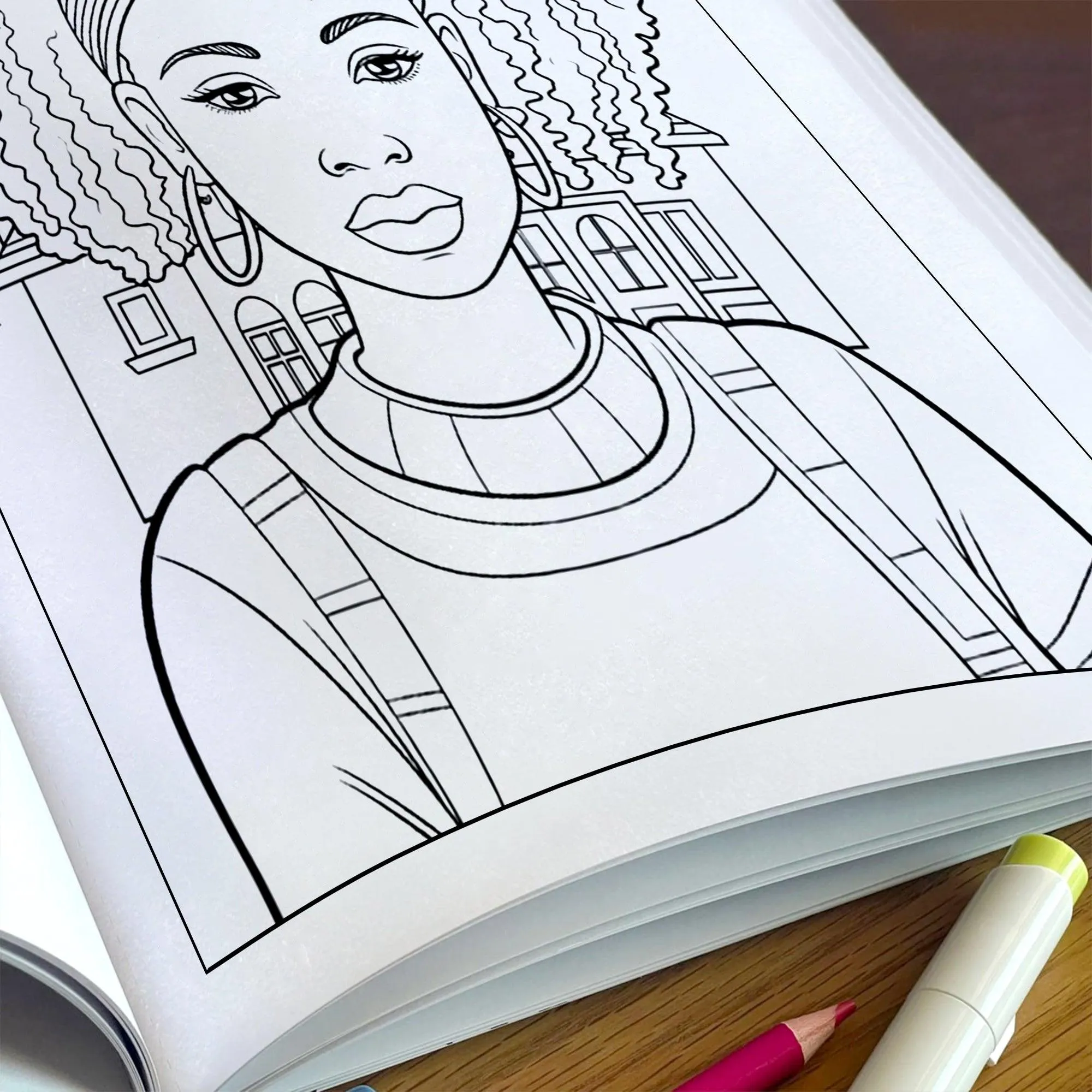 African Elegance Coloring Pages – 48 Pages – Beautiful Cultural Queens Portraits – For Adults - image 5