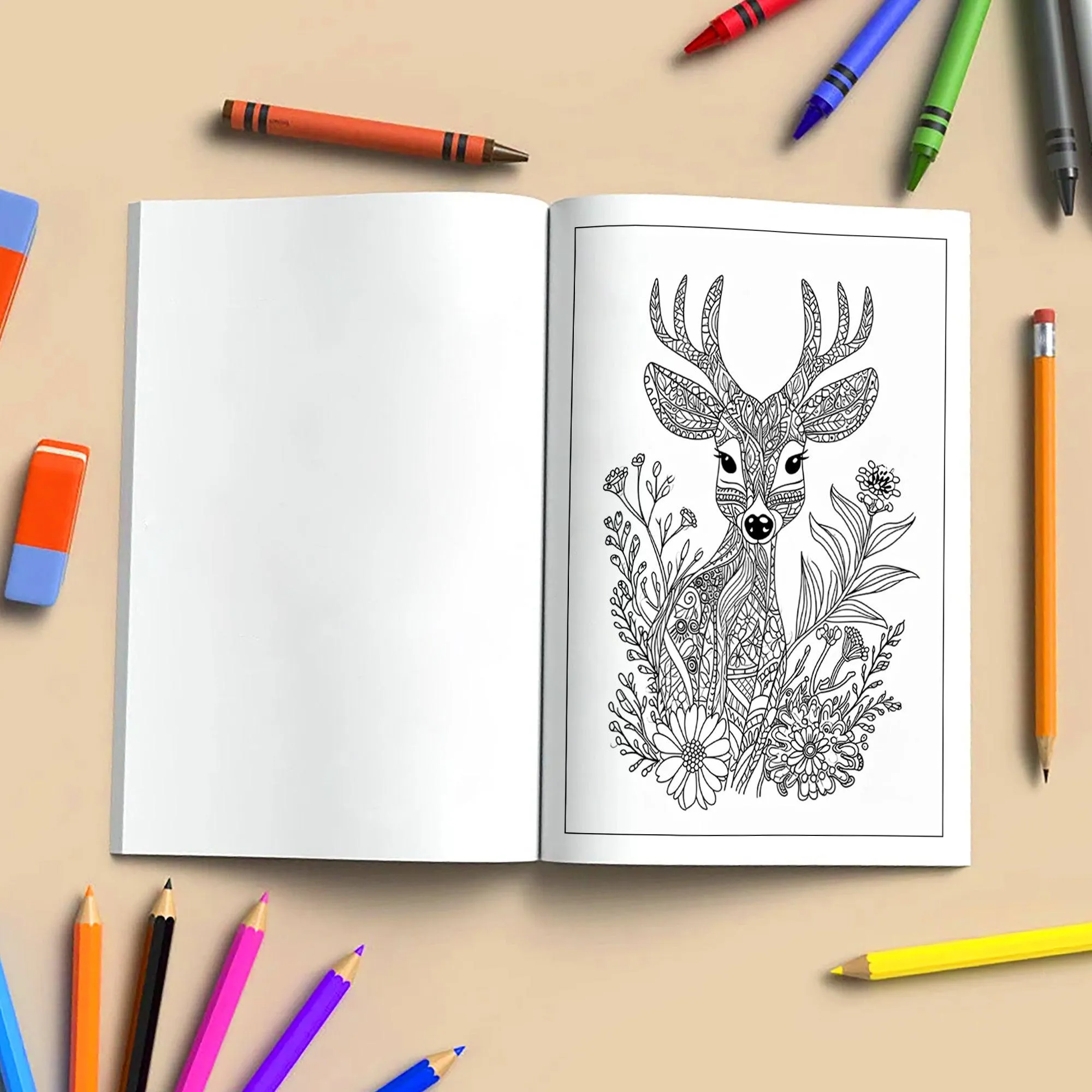 Wild Blooms Coloring Pages – 48 Pages – Intricate Flowers, Animals, Nature Patterns – For Adults - image 4