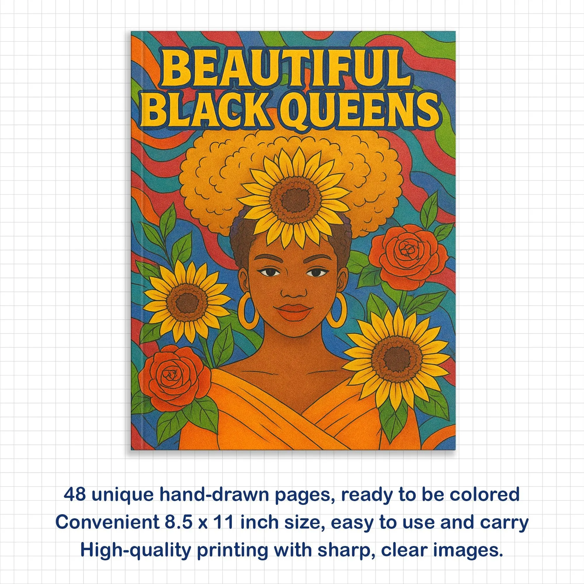 Beautiful Black Queens Coloring Pages – 48 Pages – Regal, Empowering, Afrocentric Beauty – For Adults - image 4