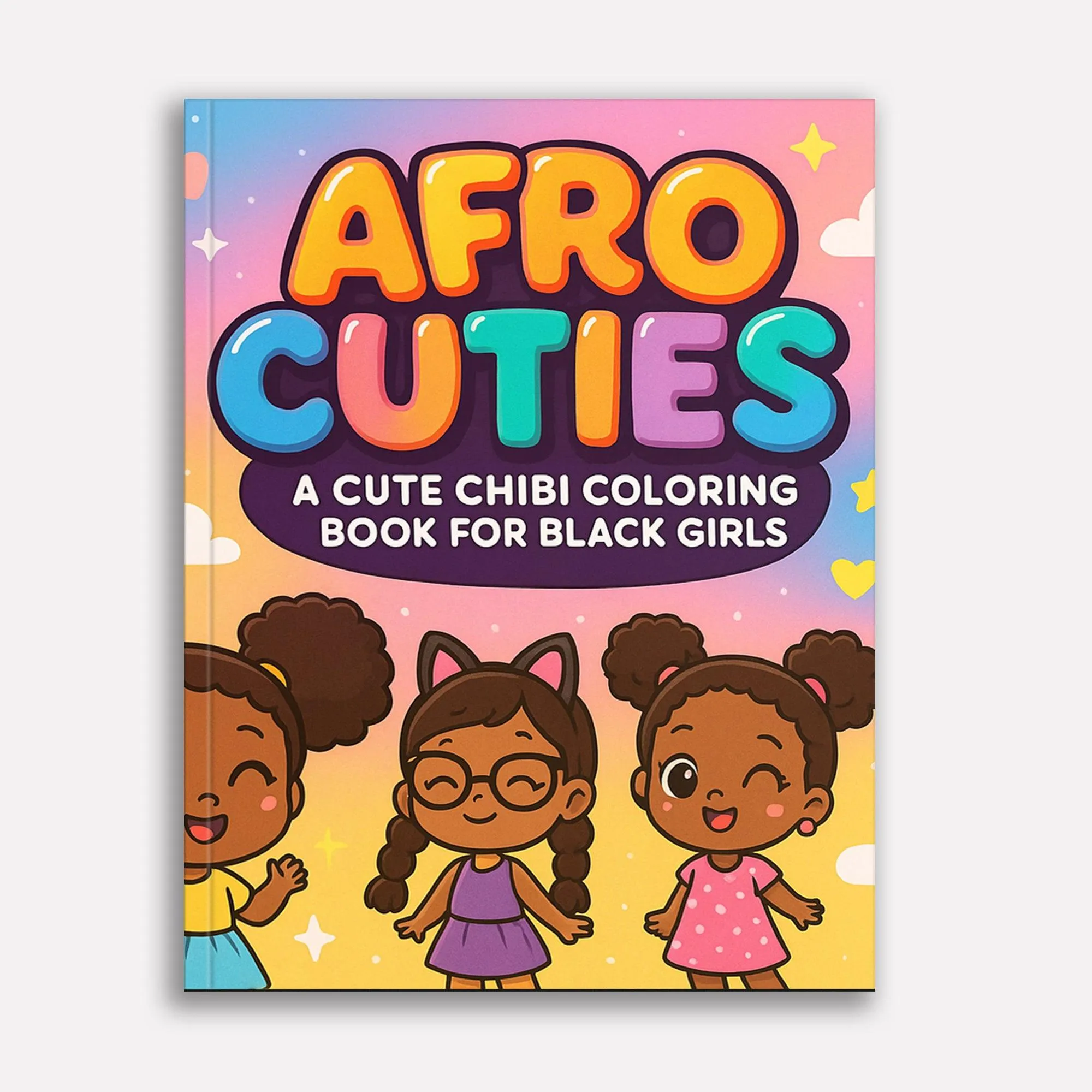 Afro Cuties Coloring Pages – 48 Pages – Cute, Chibi, Black Girl Magic – For Kids