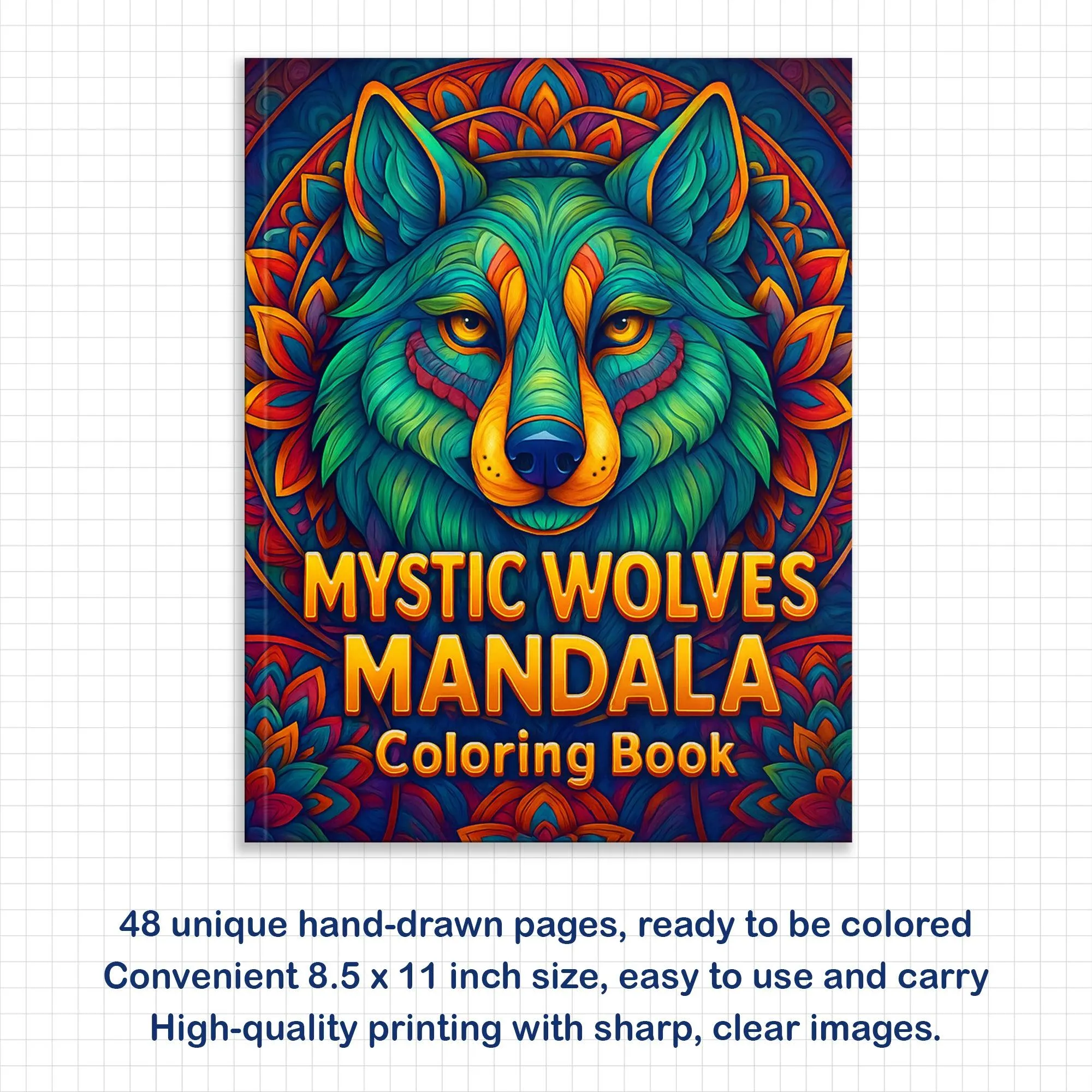 Mystic Wolves Mandala Coloring Pages – 48 Intricate Designs for Adults - image 3