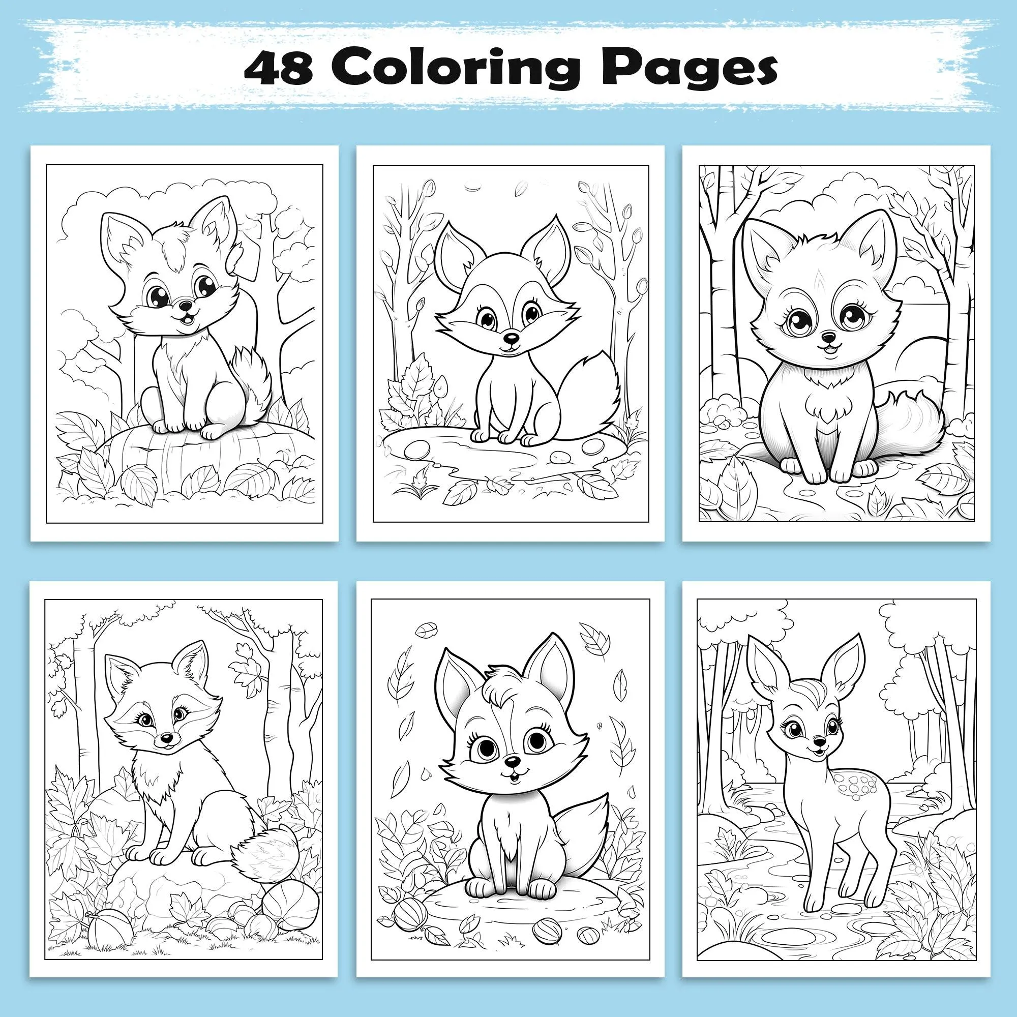 Woodland Wonders Coloring Pages – 48 Pages – Fun Autumn Designs – For Kids - image 3