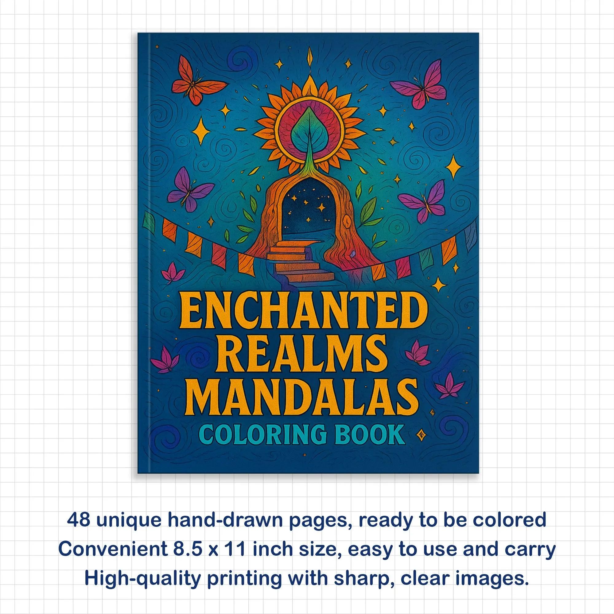 Enchanted Realms Mandalas Coloring Pages – 48 Fantasy Designs of Sacred Nature - For Adults - image 4