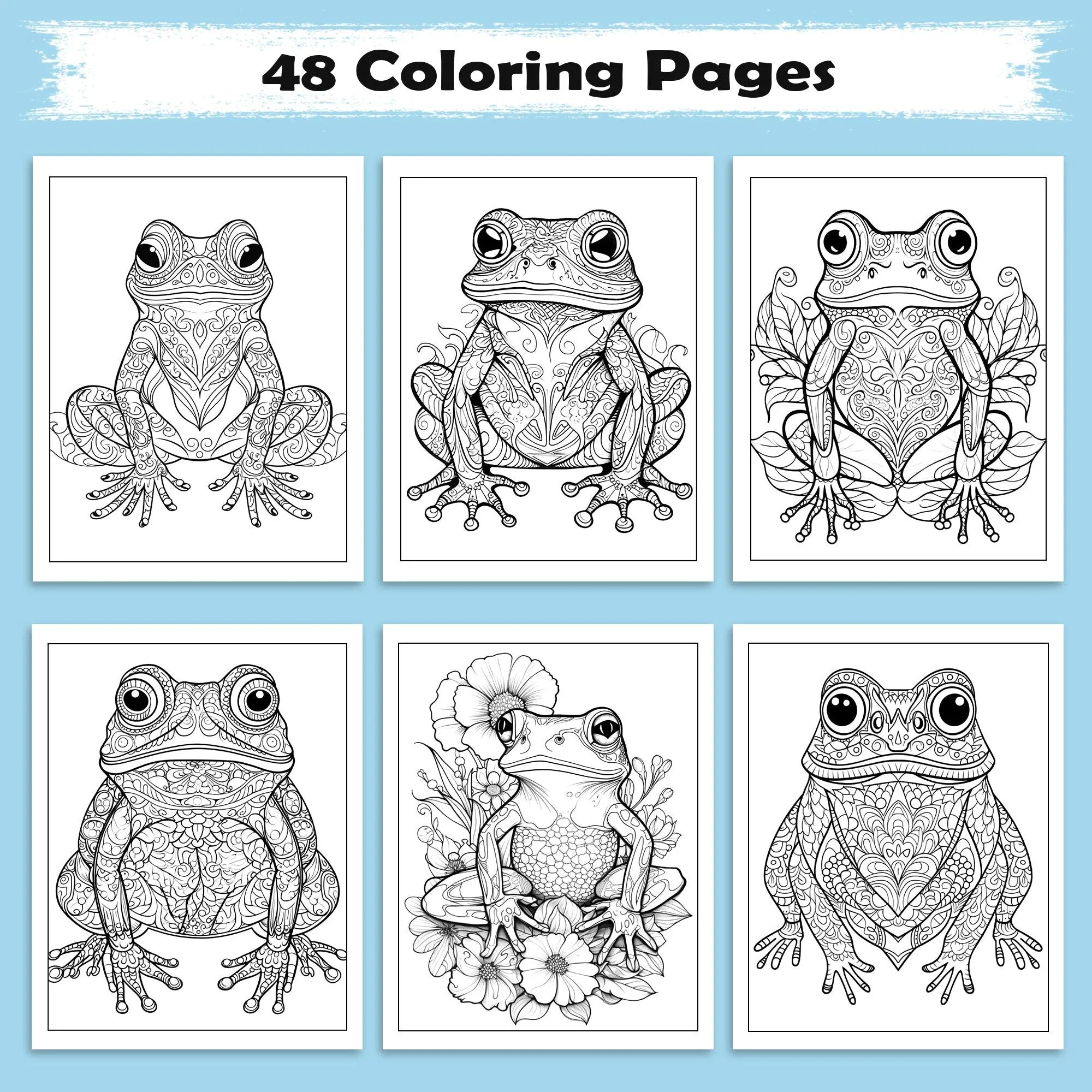 Elegant Frog Mandalas – 48 Intricate Coloring Pages for Adults - image 2