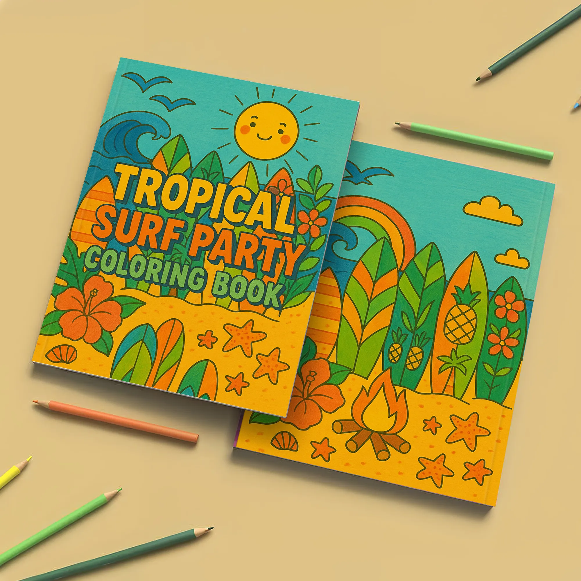 Tropical Surf Party Coloring Pages – 48 Fun Designs for Kids - image 7