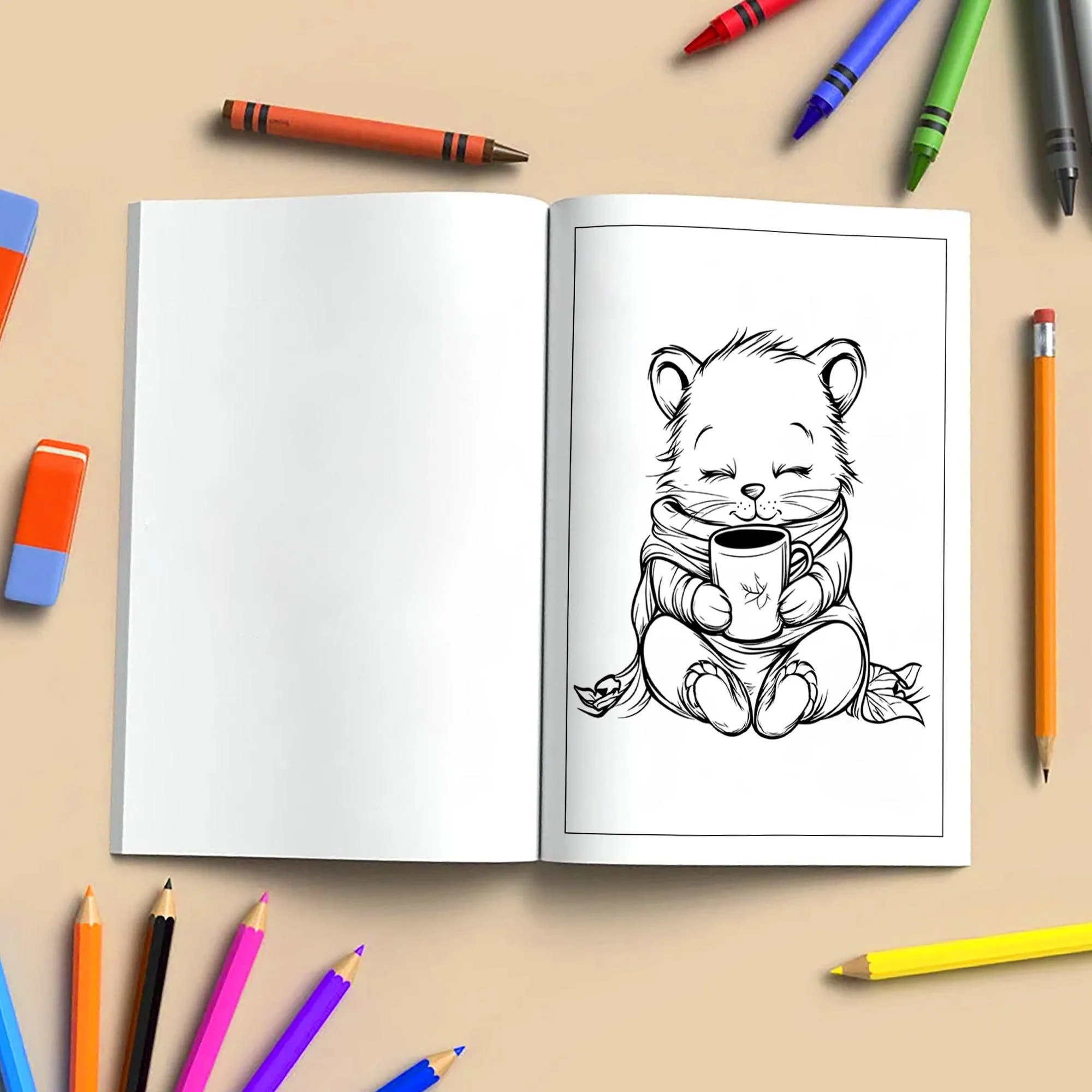 Cozy Critters Coloring Pages – 48 Pages – Cute Animals in Cozy Scenes – For Kids - image 4