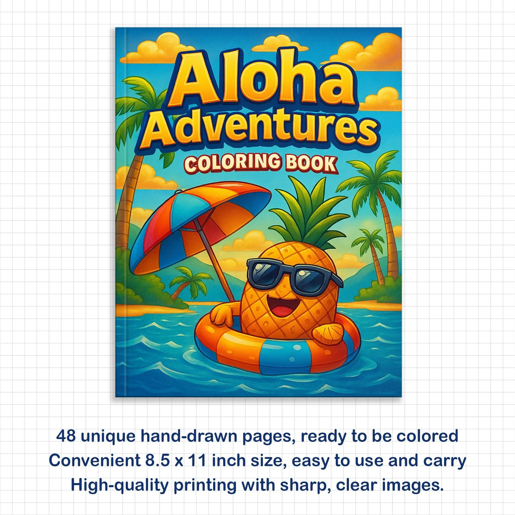 Aloha Adventures Coloring Pages – 48 Cute Beach & Ocean Scenes for Kids - image 3