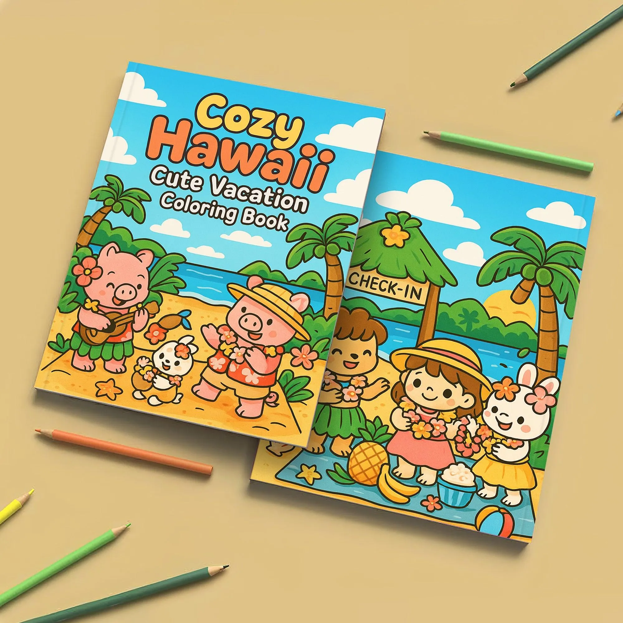 Cozy Hawaii Cute Vacation Coloring Book – 48 Coloring Pages for Kids and Adults - image 7