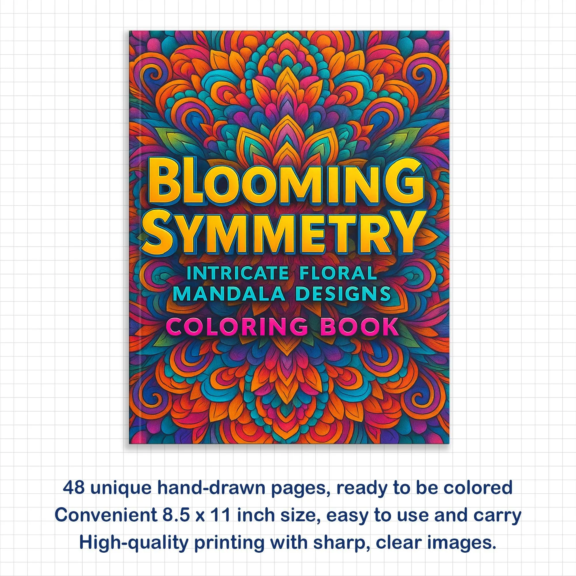 Blooming Symmetry Coloring Pages – 48 Pages – Floral Mandalas, Intricate Designs, Relaxing Art – For Adults - image 2