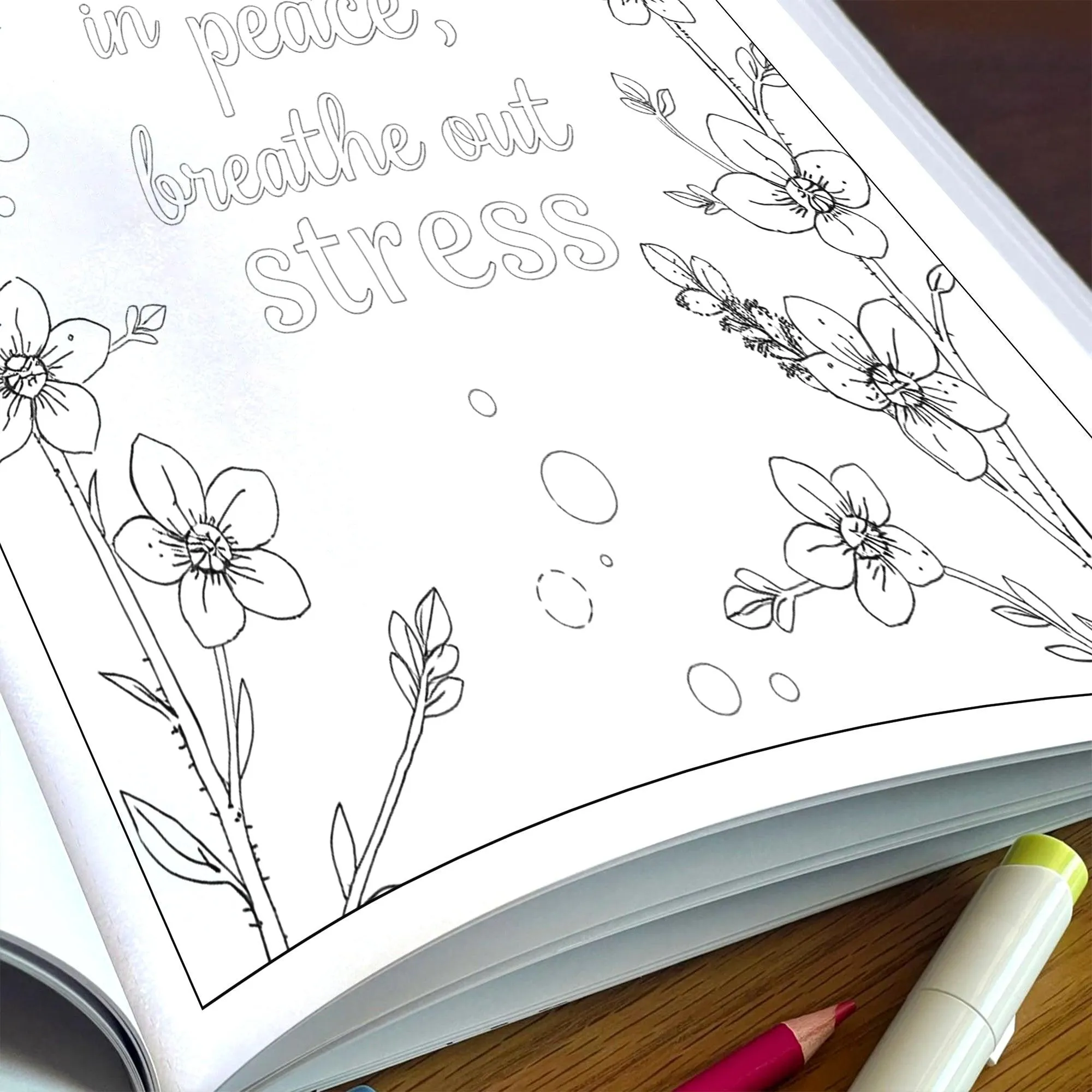 Bloom with Words – Flower Coloring Pages – 48 Pages – Inspiring Quotes Framed by Elegant Florals – For Adults - image 5