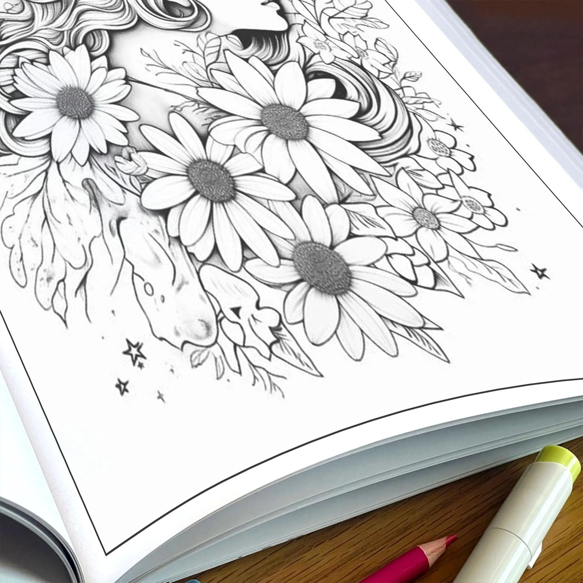 Moonlit Petals – Flower and Moon Coloring Pages – 48 Pages – Feminine, Magical, Nature-Inspired Beauty – For Adults - image 5