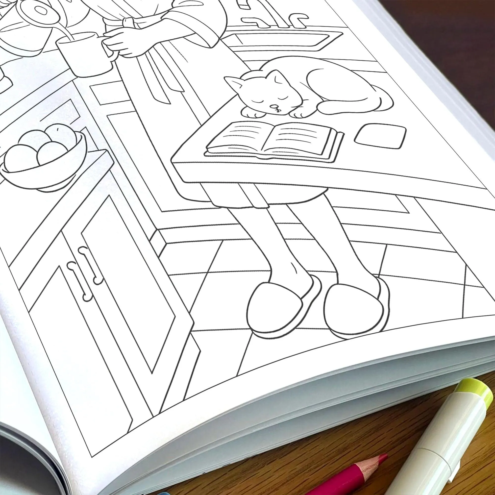 Cozy Curls & Family Love Coloring Pages – 48 Warm Domestic Scenes for Adults - image 5