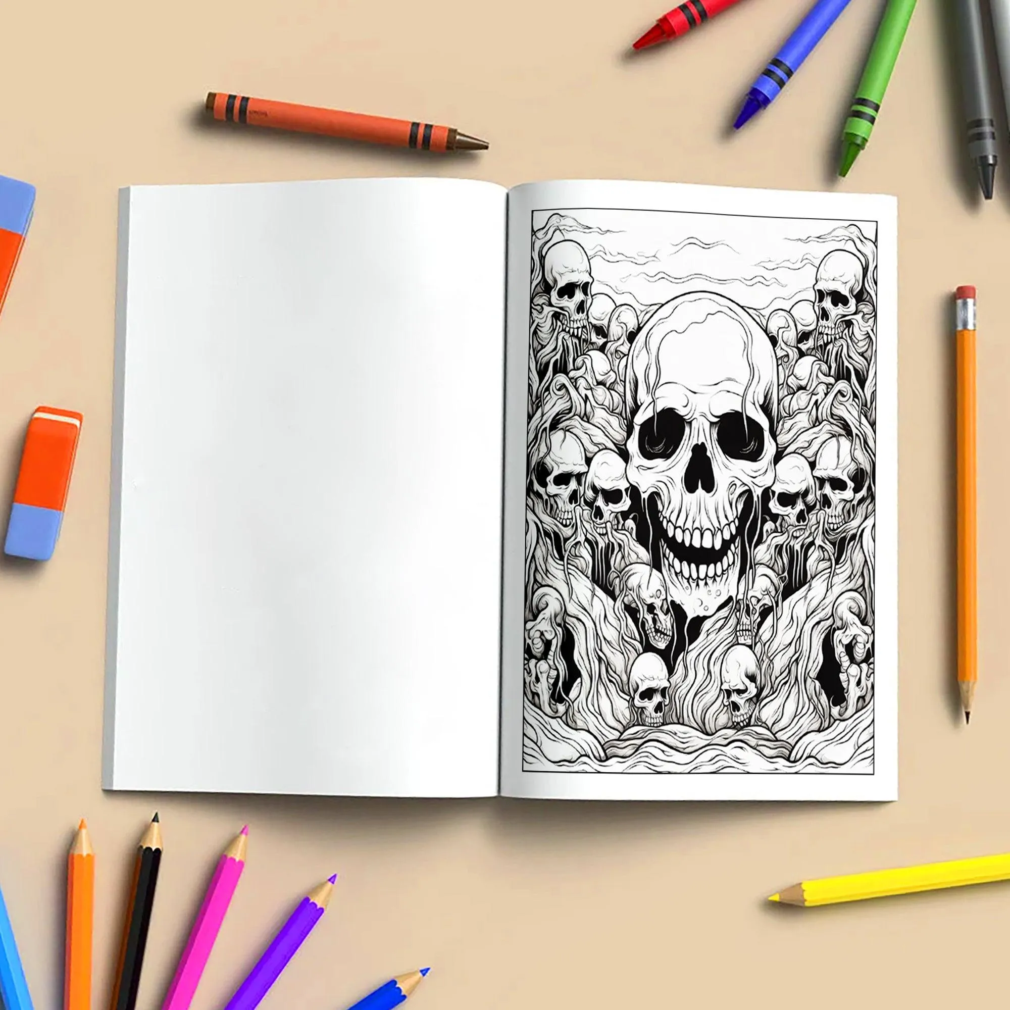 Melting Souls Coloring Pages – 48 Pages – Gothic Zombies, Skull Horror Art – For Adults - image 4