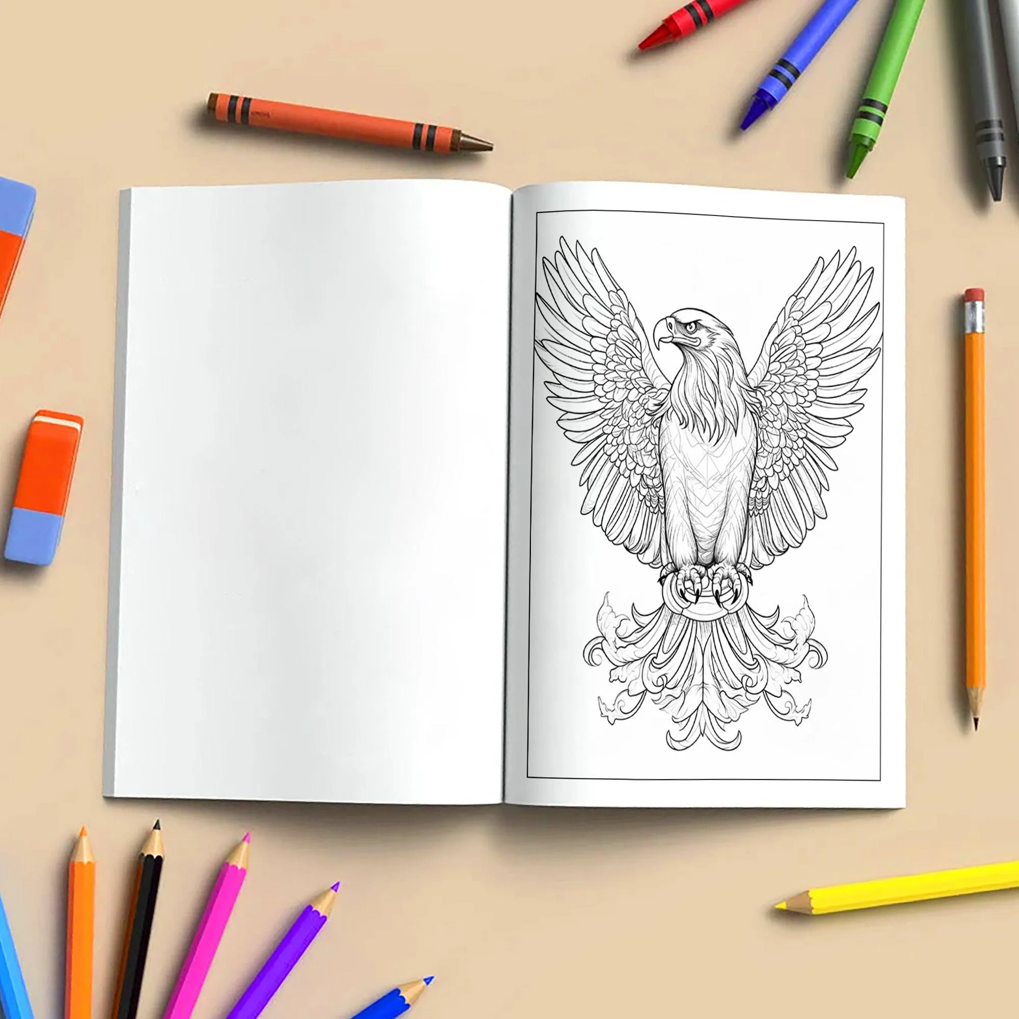 Regal Eagles Mandala Coloring Pages – 60 Bold Line Art Designs for Adults - image 4