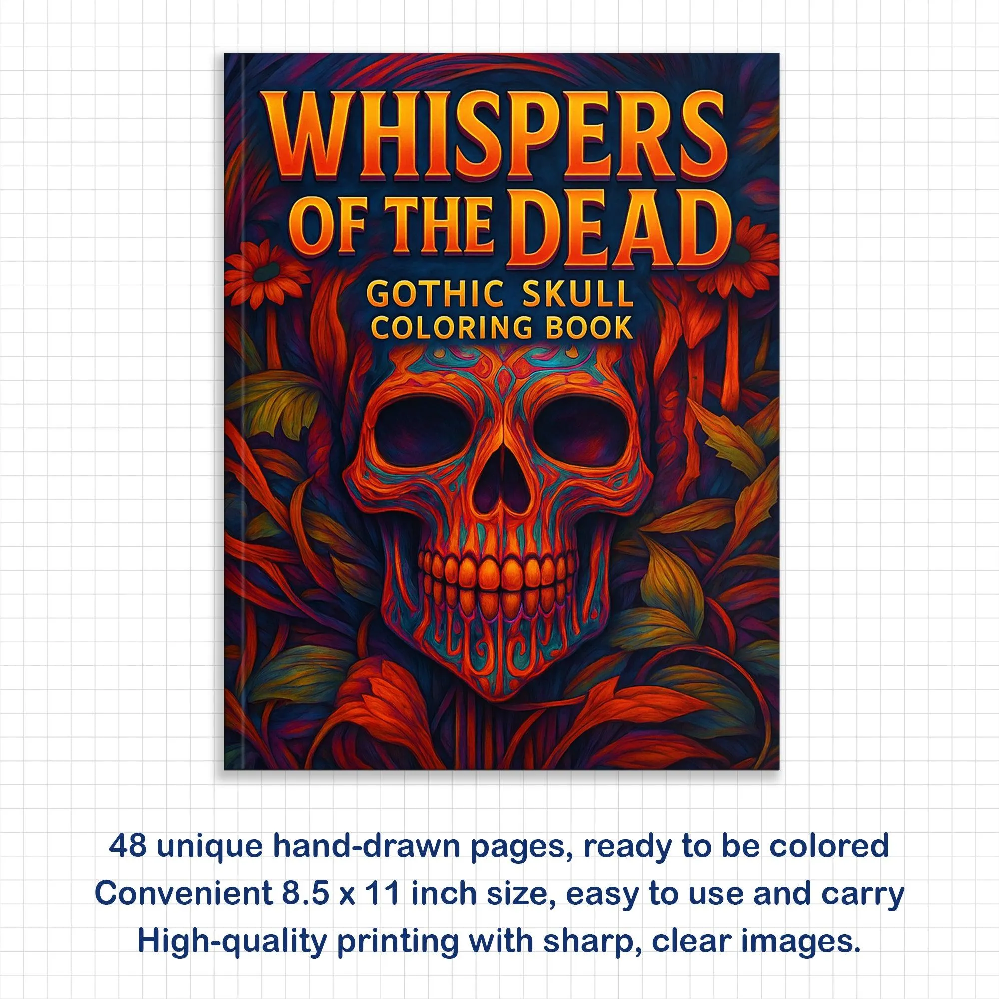 Whispers of the Dead Coloring Pages – 48 Gothic Skull Designs – For Adults - image 2
