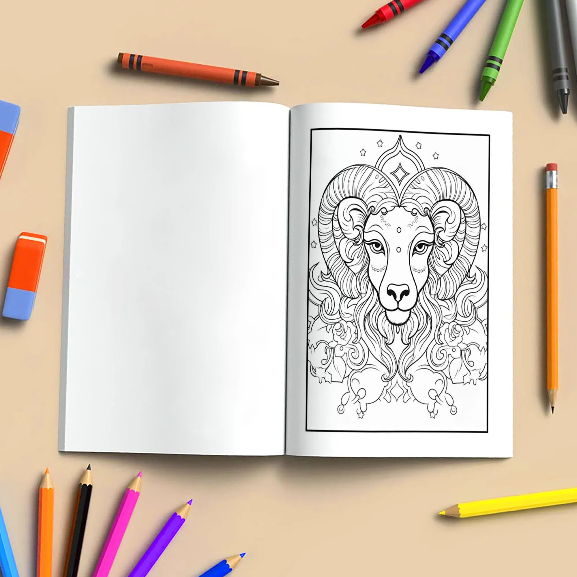 Starlit Zodiac Mandalas – Zodiac Coloring Pages – 48 Pages – Cosmic Patterns, Horoscope Magic – For Adults - image 4