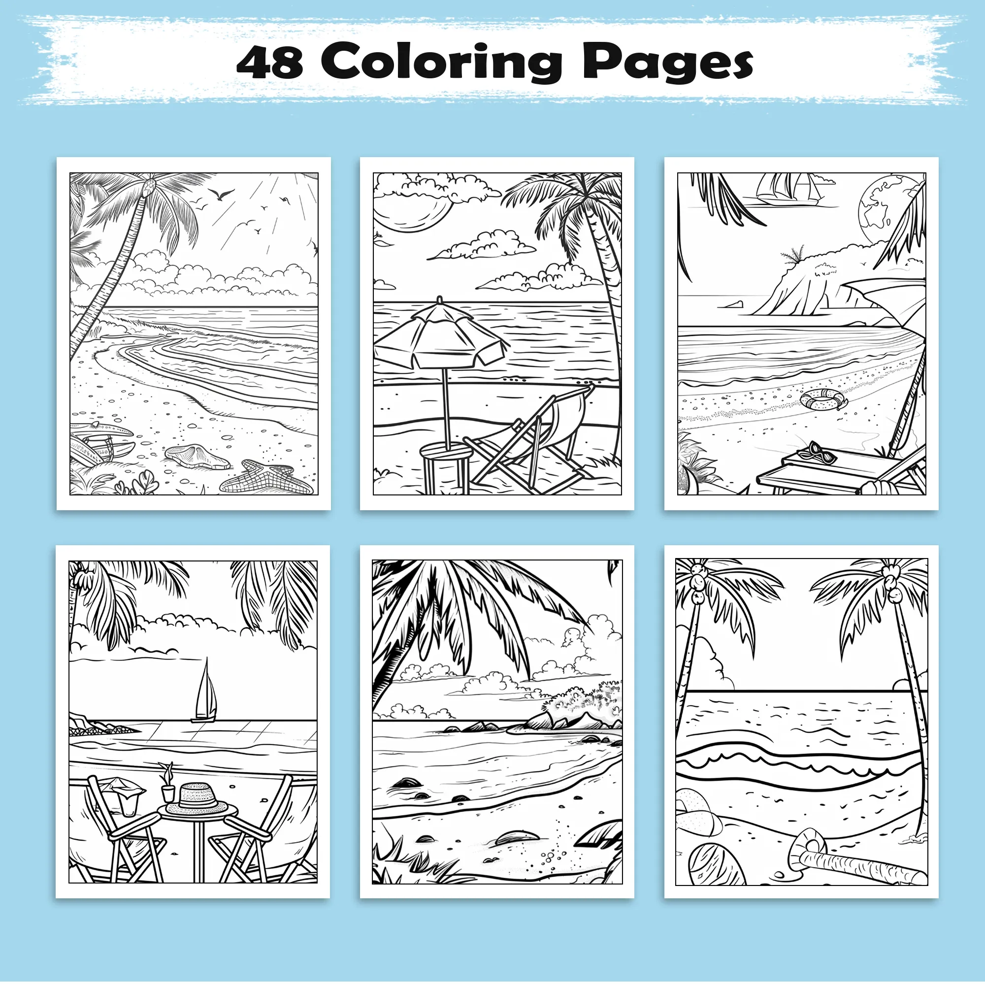 Tropical Island Adventures Hawaii Coloring Pages – 48 Cute Beach Activities for Kids - image 3