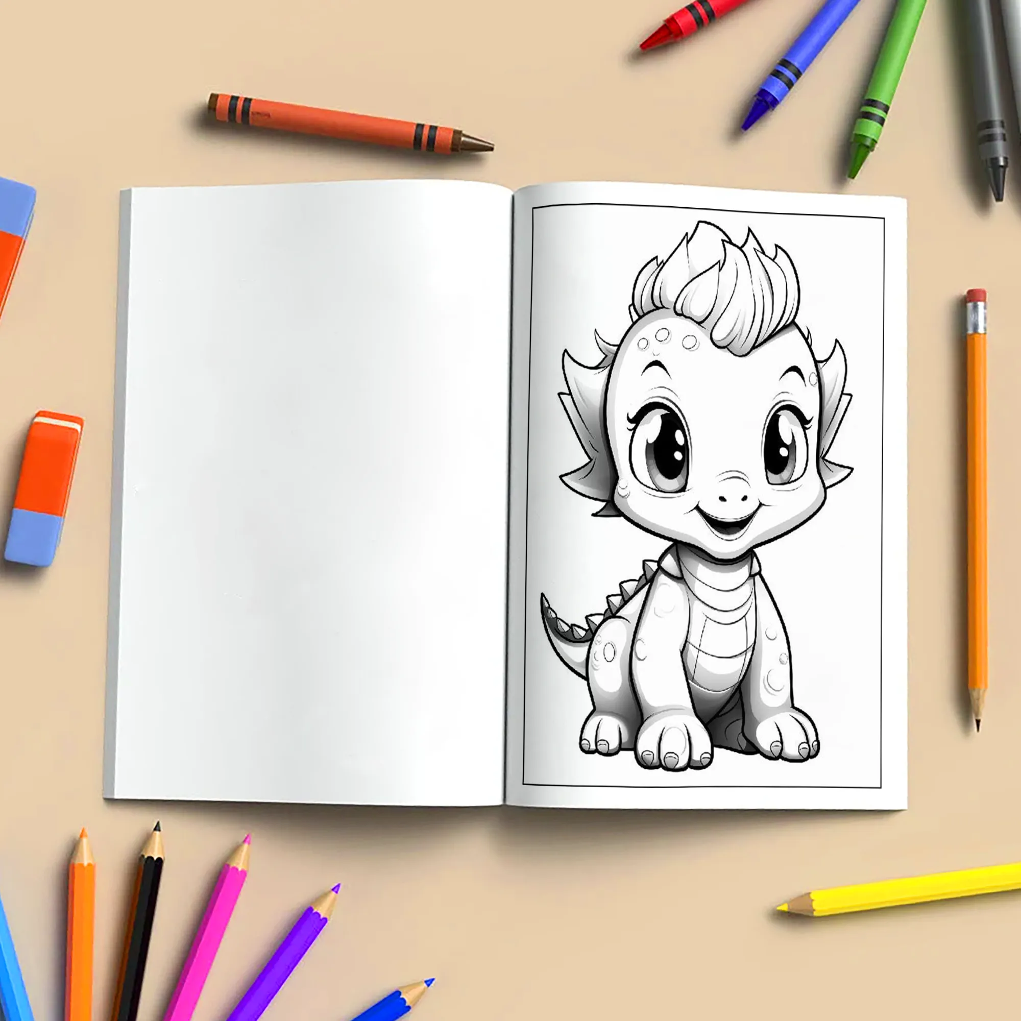 Jurassic Joy Coloring Pages – 48 Fun, Happy, Prehistoric Adventures – For Kids - image 4