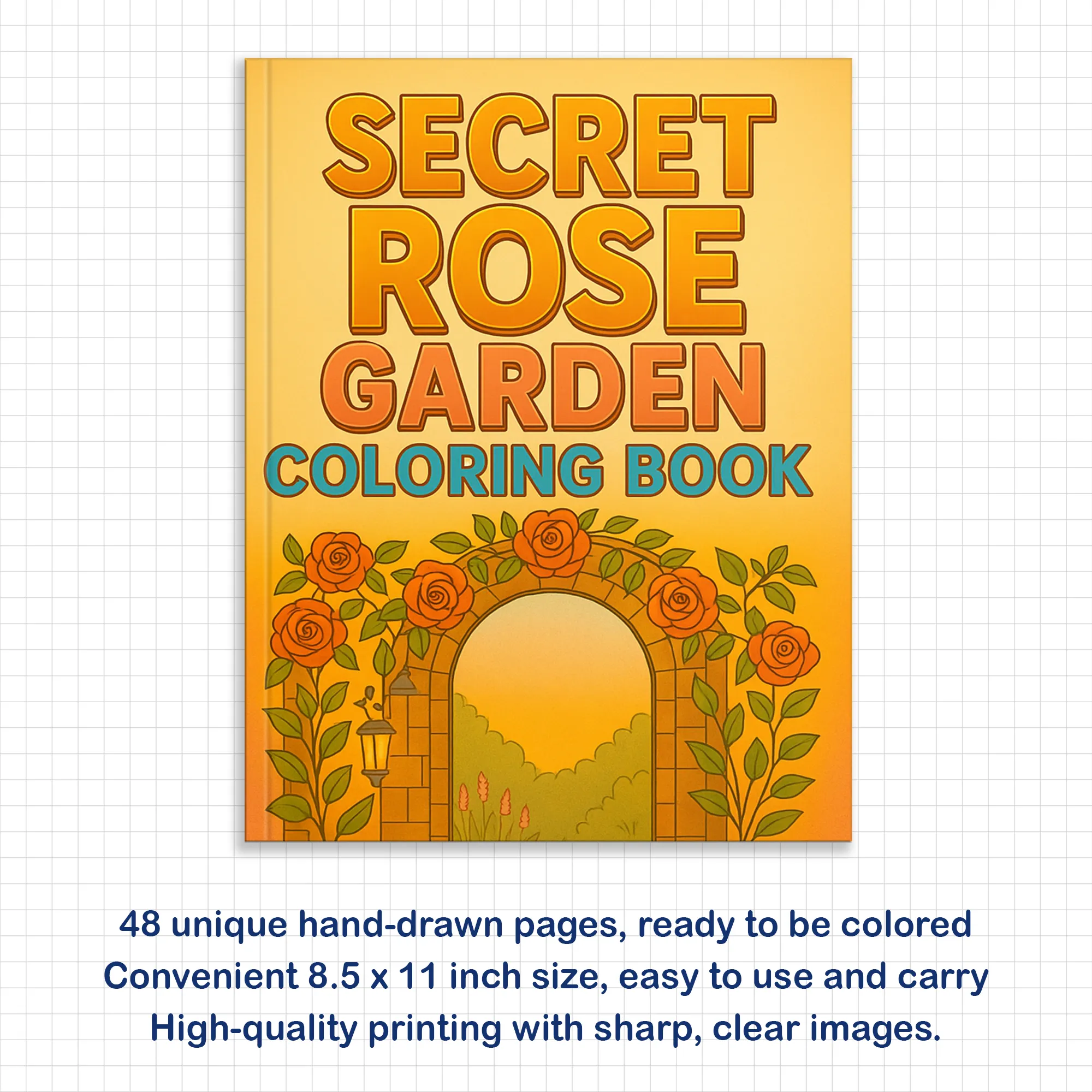 Secret Rose Garden – Flower Coloring Pages – 48 Pages – Whimsical, Romantic, Hidden Nature Paths – For Adults - image 4