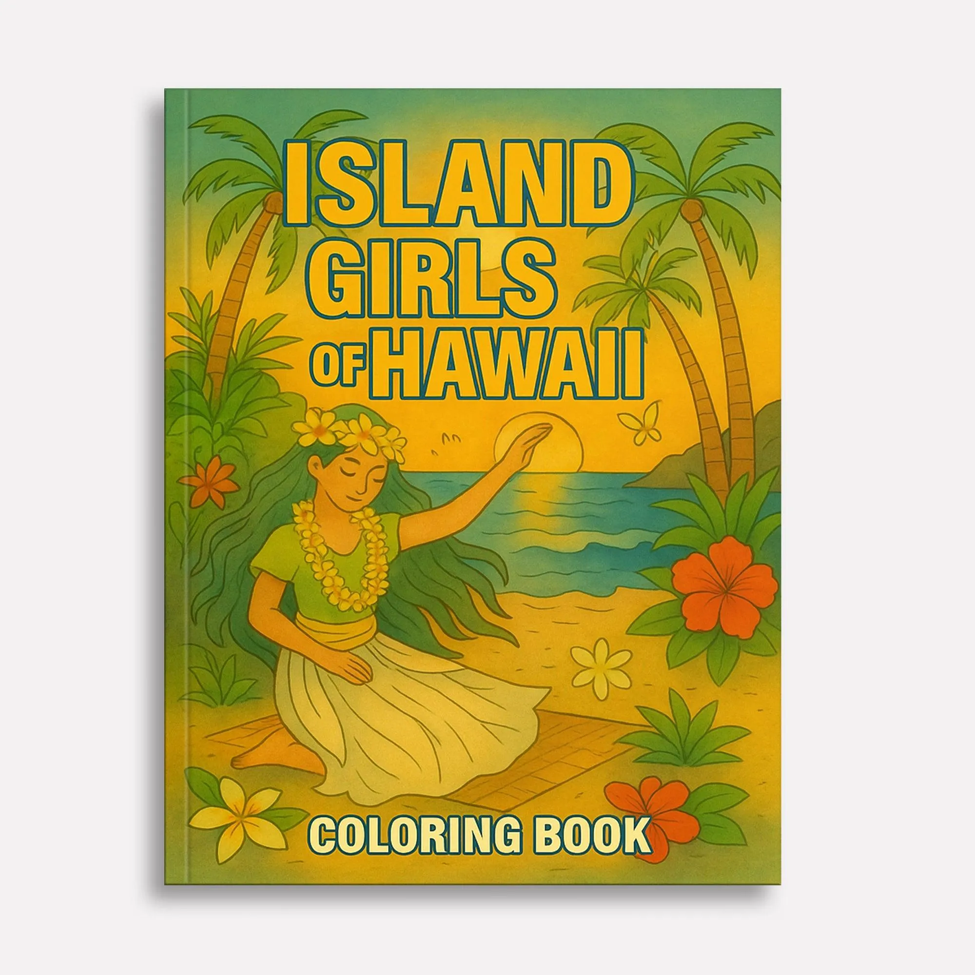 Island Girls of Hawaii Coloring Pages – 48 Tropical Portraits of Graceful Women & Scenic Views - For Adults - image 2