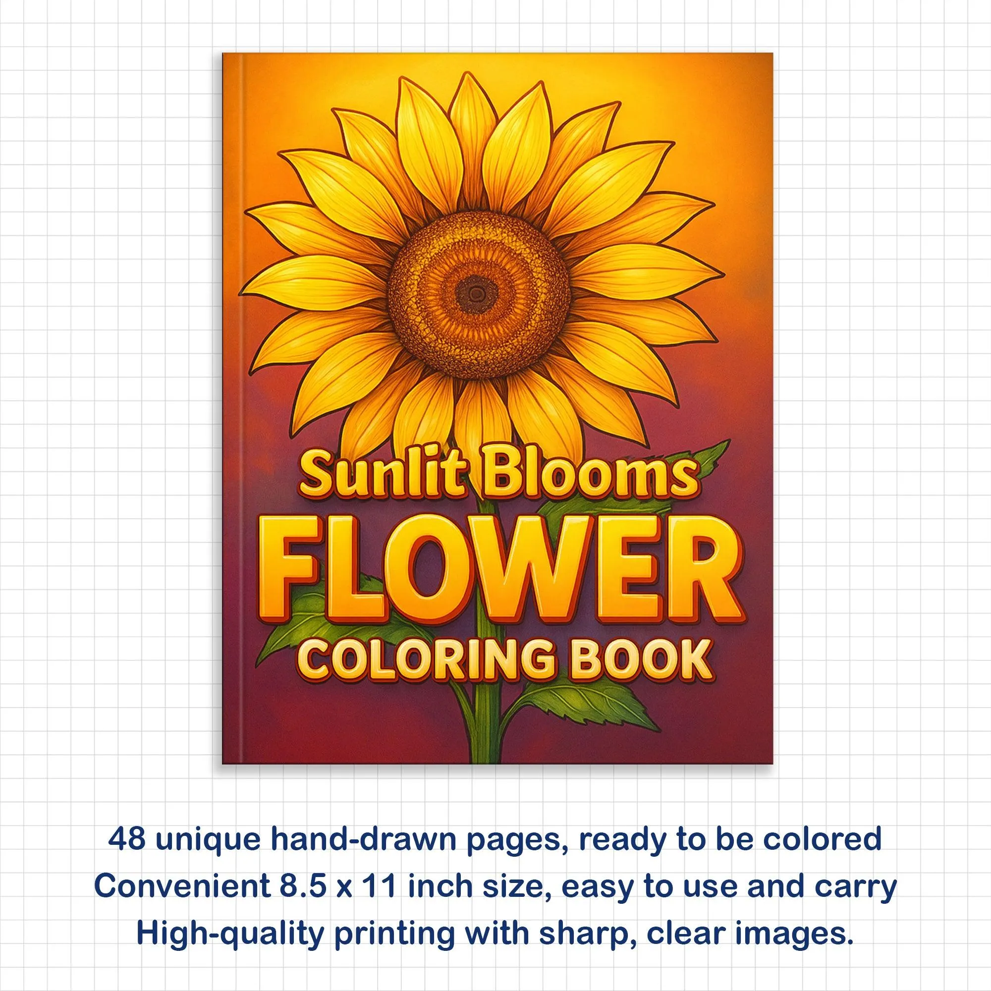 Sunlit Blooms Flower Coloring Pages – 48 Hand-Drawn Floral Designs for Adults - image 3