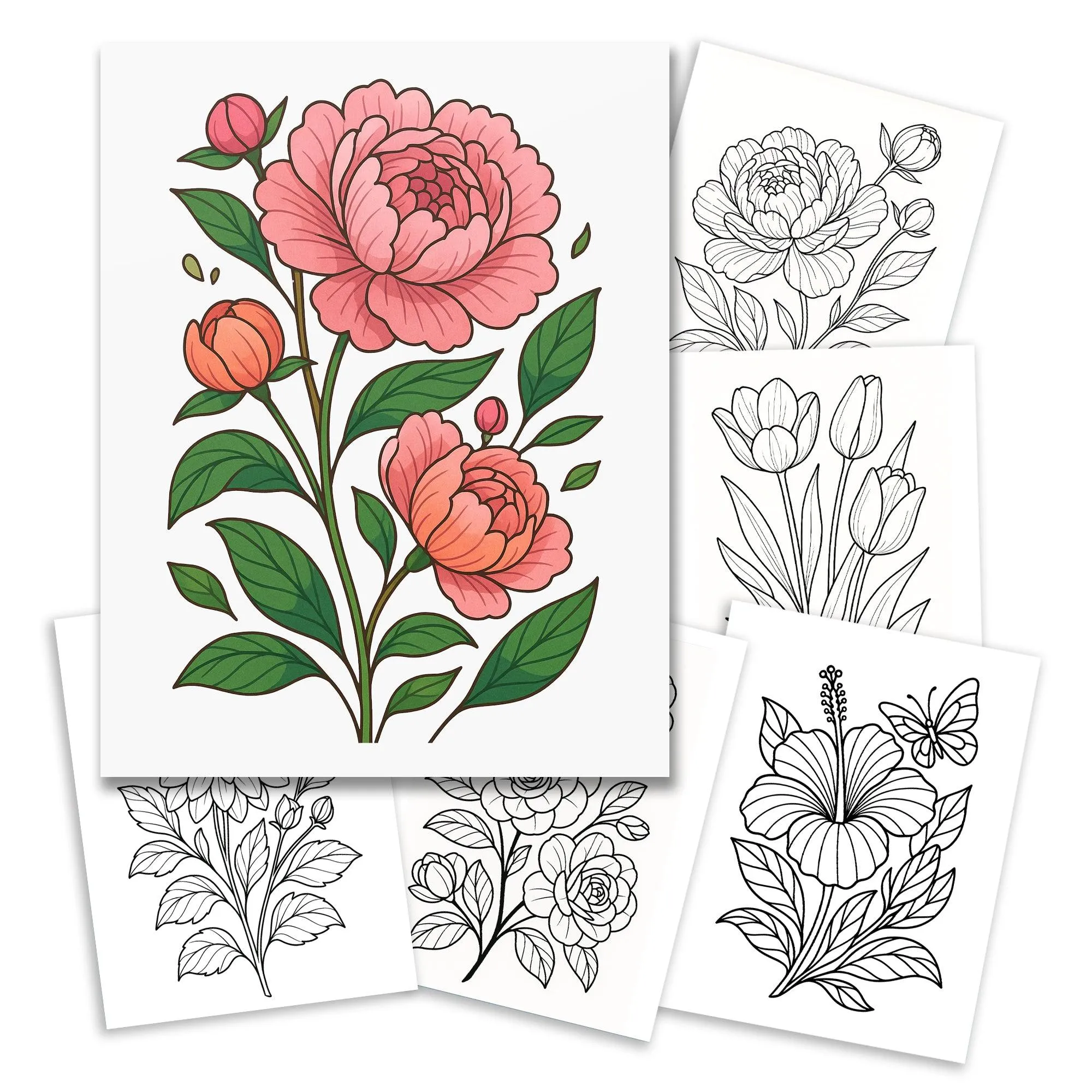 Bloom & Relax – A Relaxing Flower Coloring Book (48 Pages) - image 2