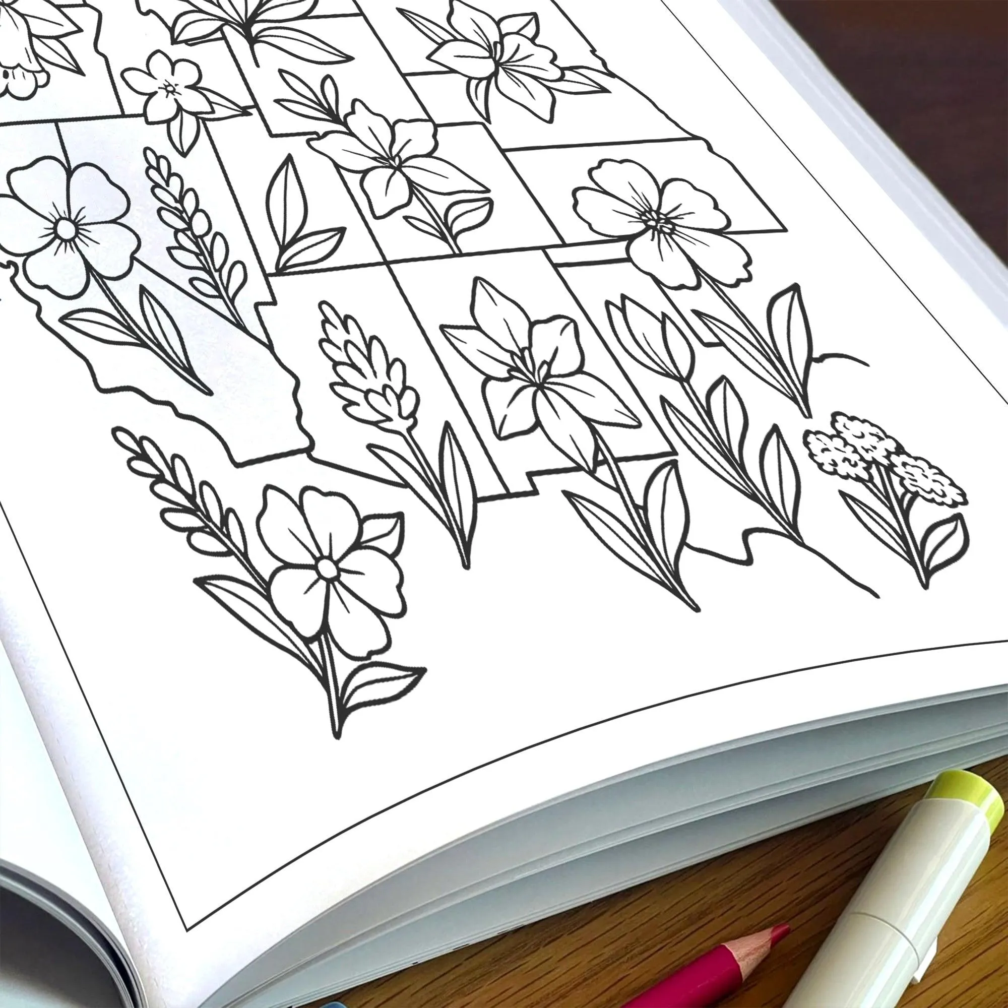 Floral Map of America – Coloring Pages – 48 State Flower Designs Across the U.S. – For Adults - image 6