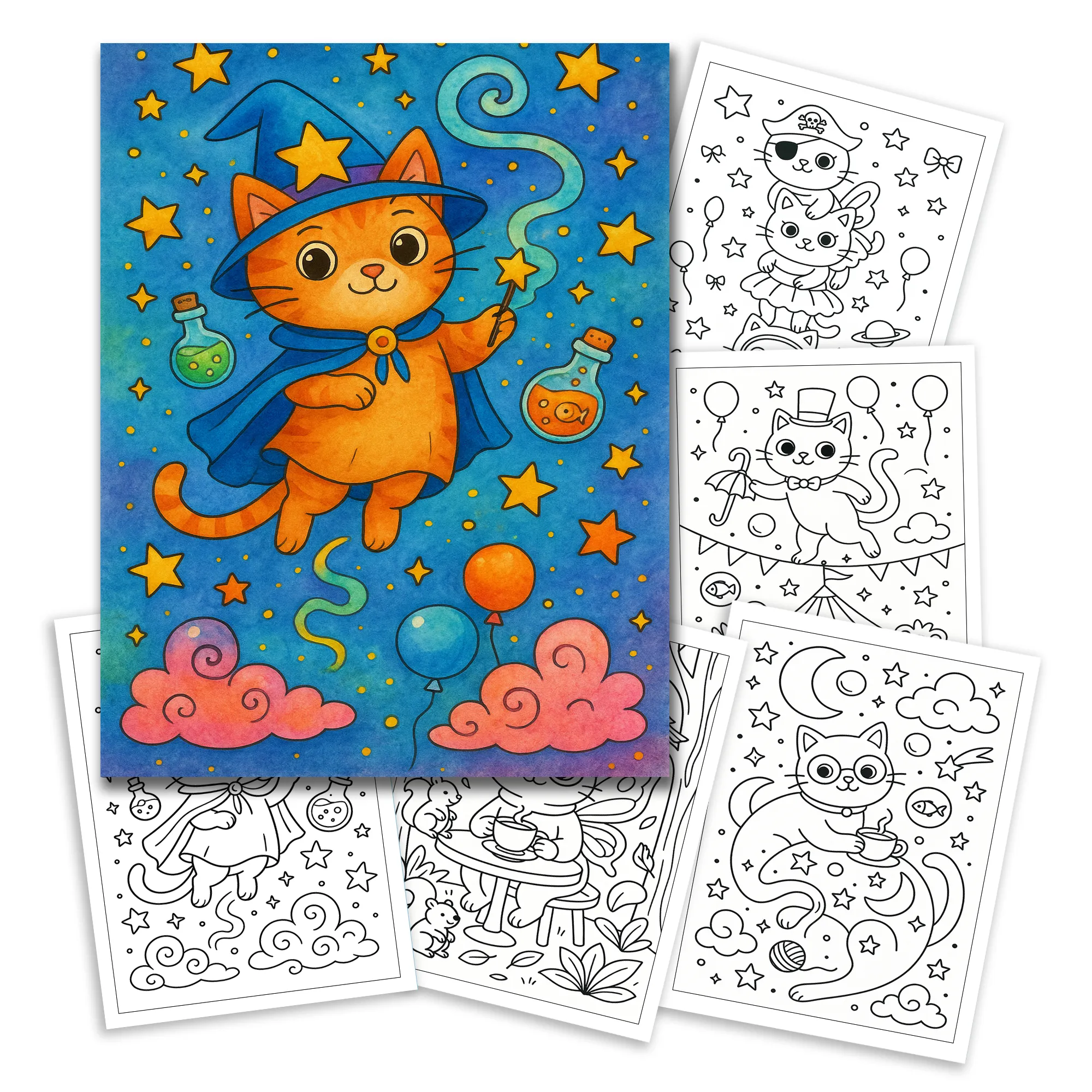 Whimsical Cat Coloring Book – Relaxing & Imaginative Artwork for All Ages - image 2