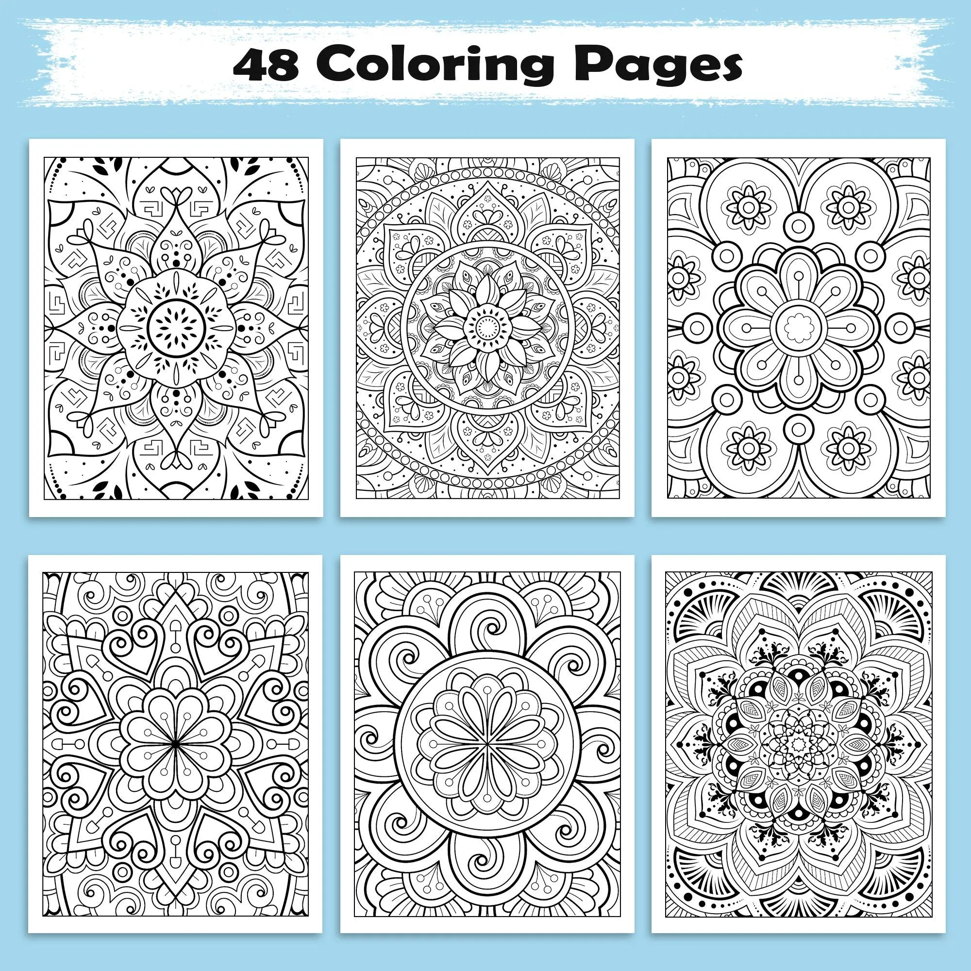 Radiant Bloom Mandalas Coloring Pages – 48 Floral Pattern Designs for Adults - image 2