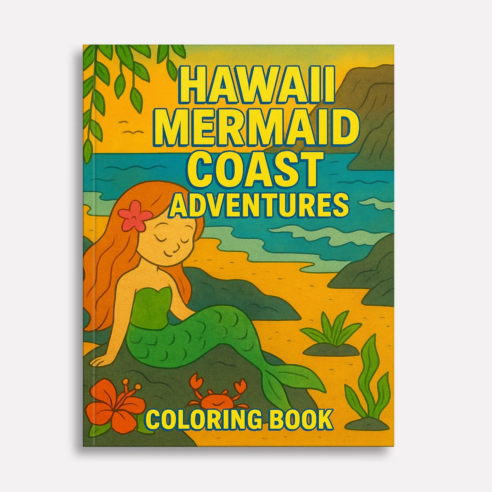 Hawaii Mermaid Coast Adventures Coloring Pages – 48 Whimsical Scenes with Lava Rocks, Tide Pools & Sea Life - For Kids - image 2