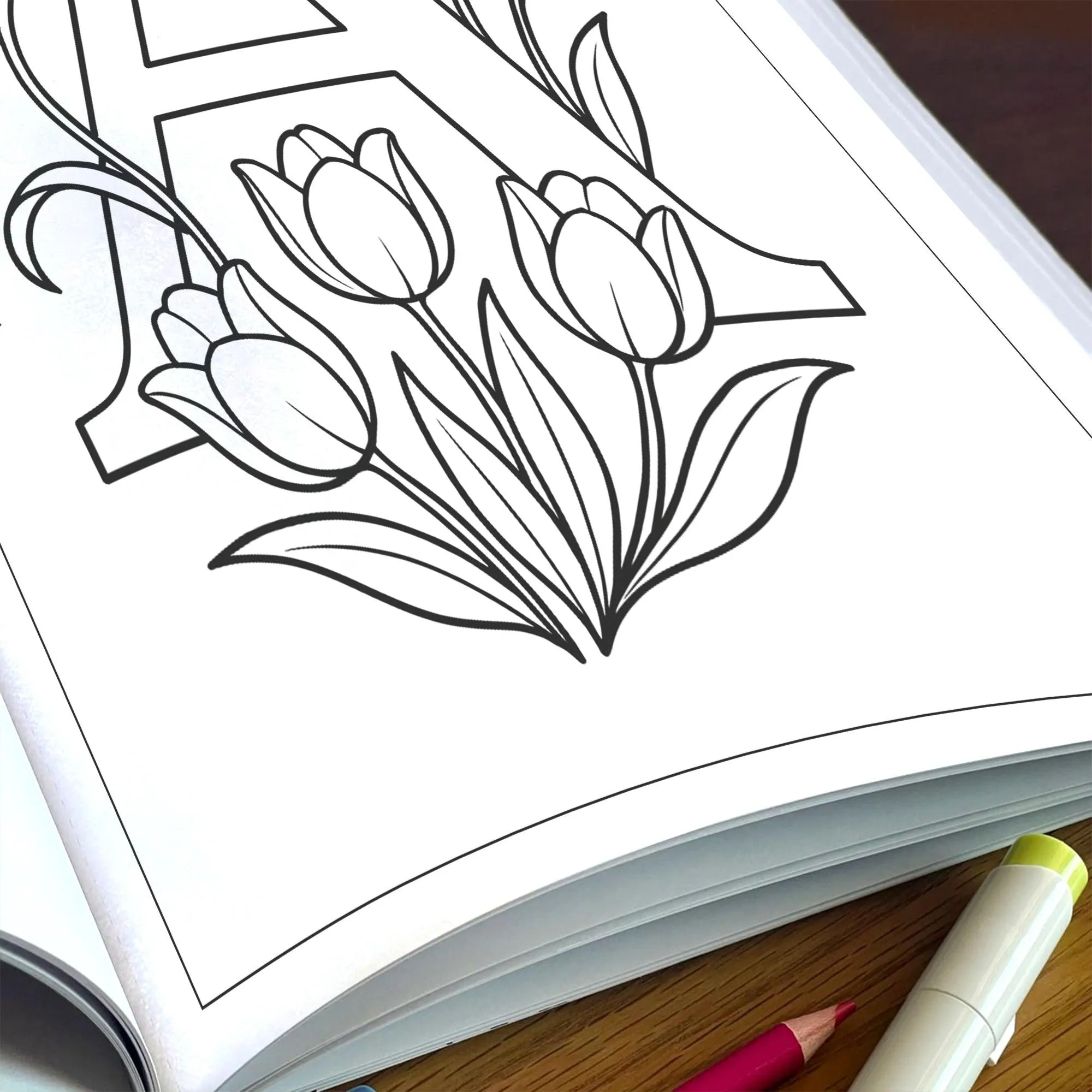 Floral Alphabet Wonders – Coloring Pages – 48 Botanical Letters – For Kids And adults - image 6