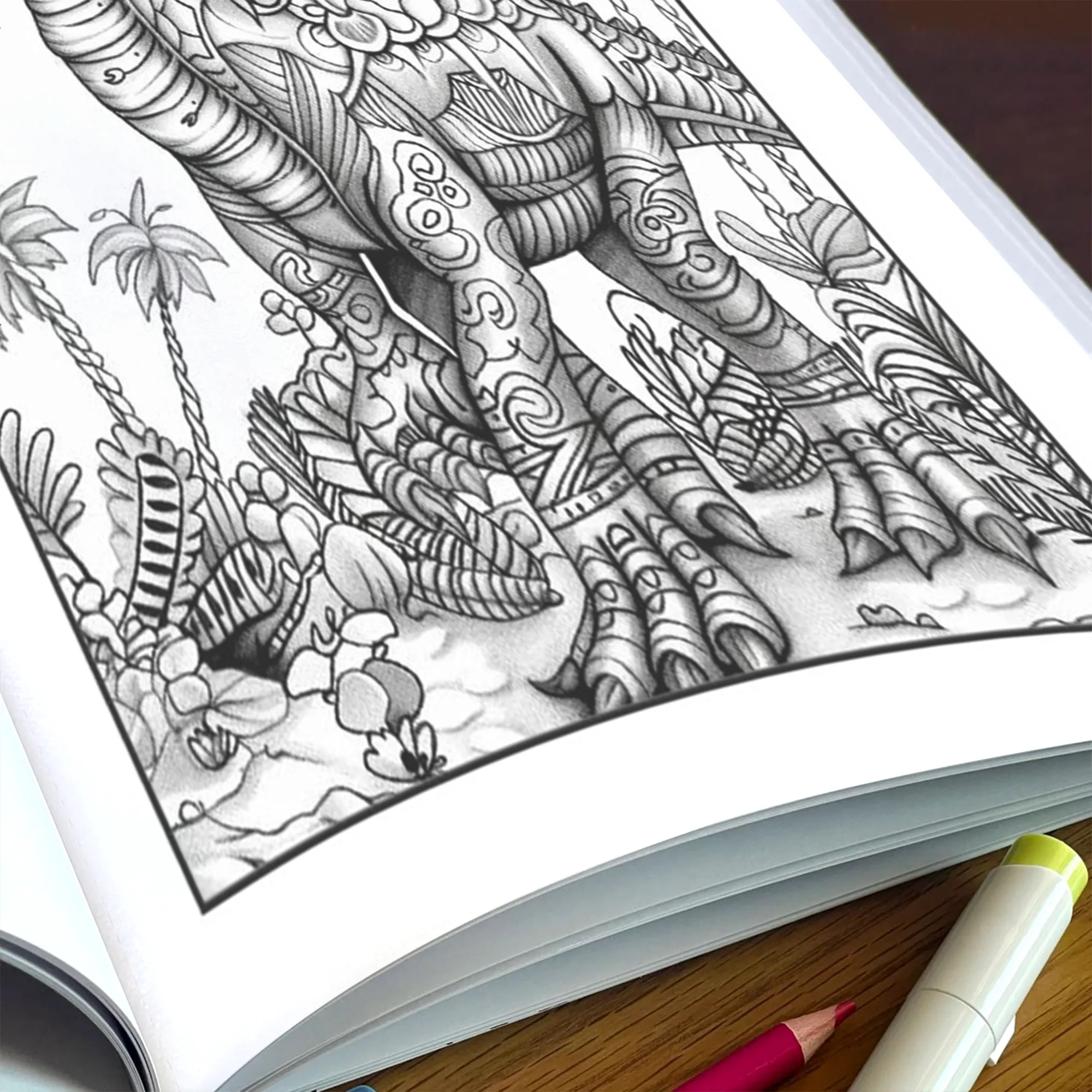 Dino Kingdom Coloring Pages – 48 Intricate, Detailed Dinosaur Scenes – For Adults - image 5