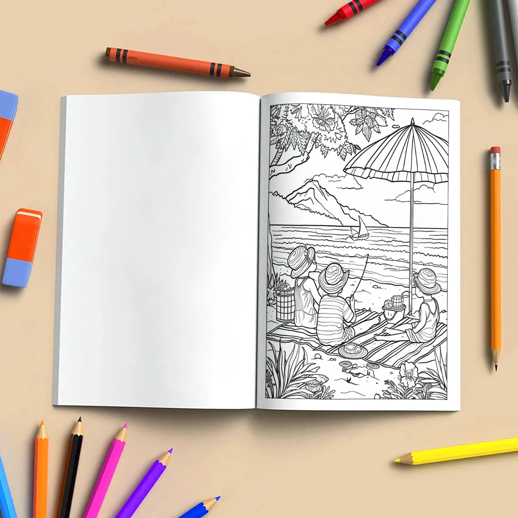 Coastal Days in Hawaii – Hawaii Coloring Pages – 48 Pages – Scenic, Calm, Summer Vibes – For Adults - image 4