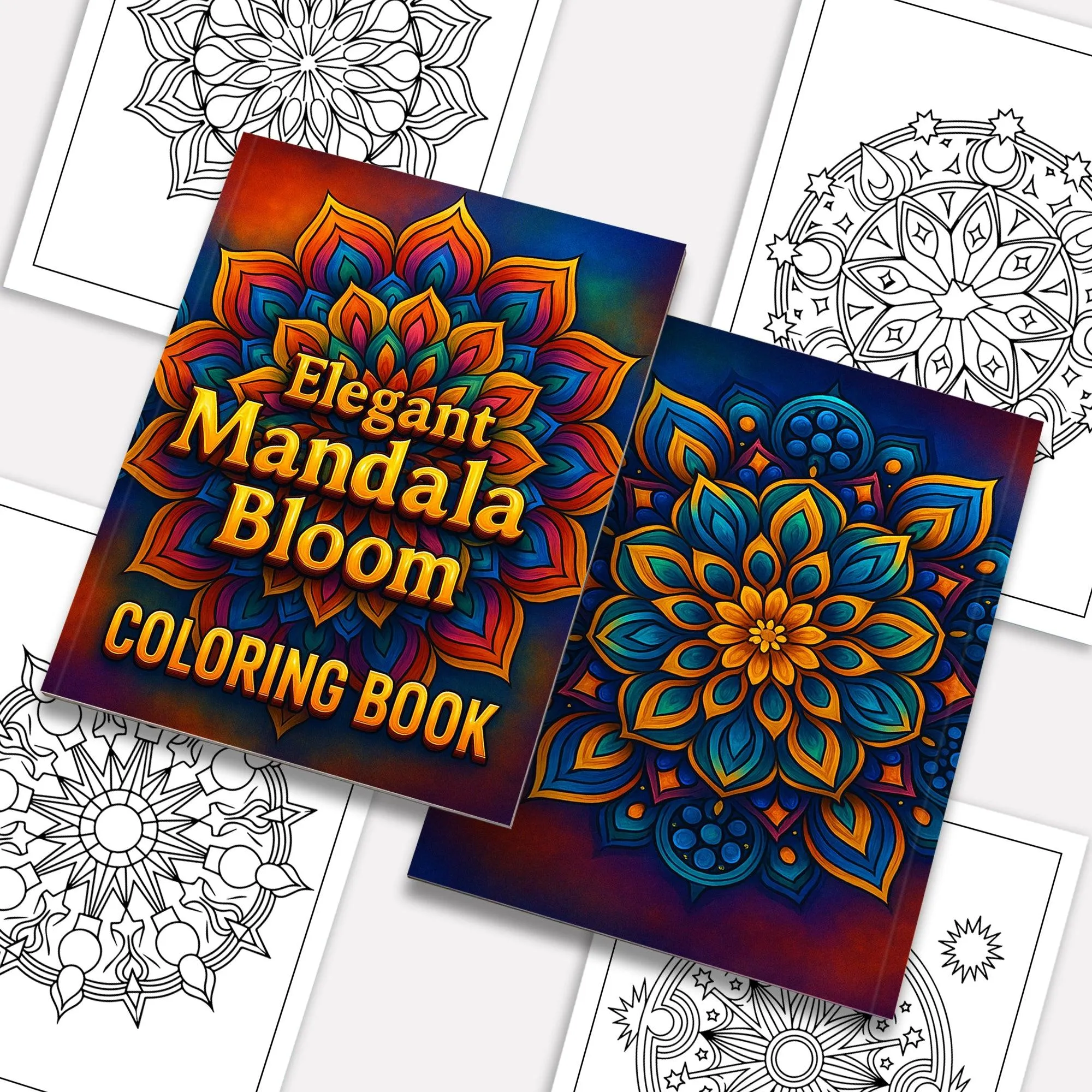 Elegant Mandala Bloom Coloring Pages – 48 Relaxing Floral Circle Patterns for Adults