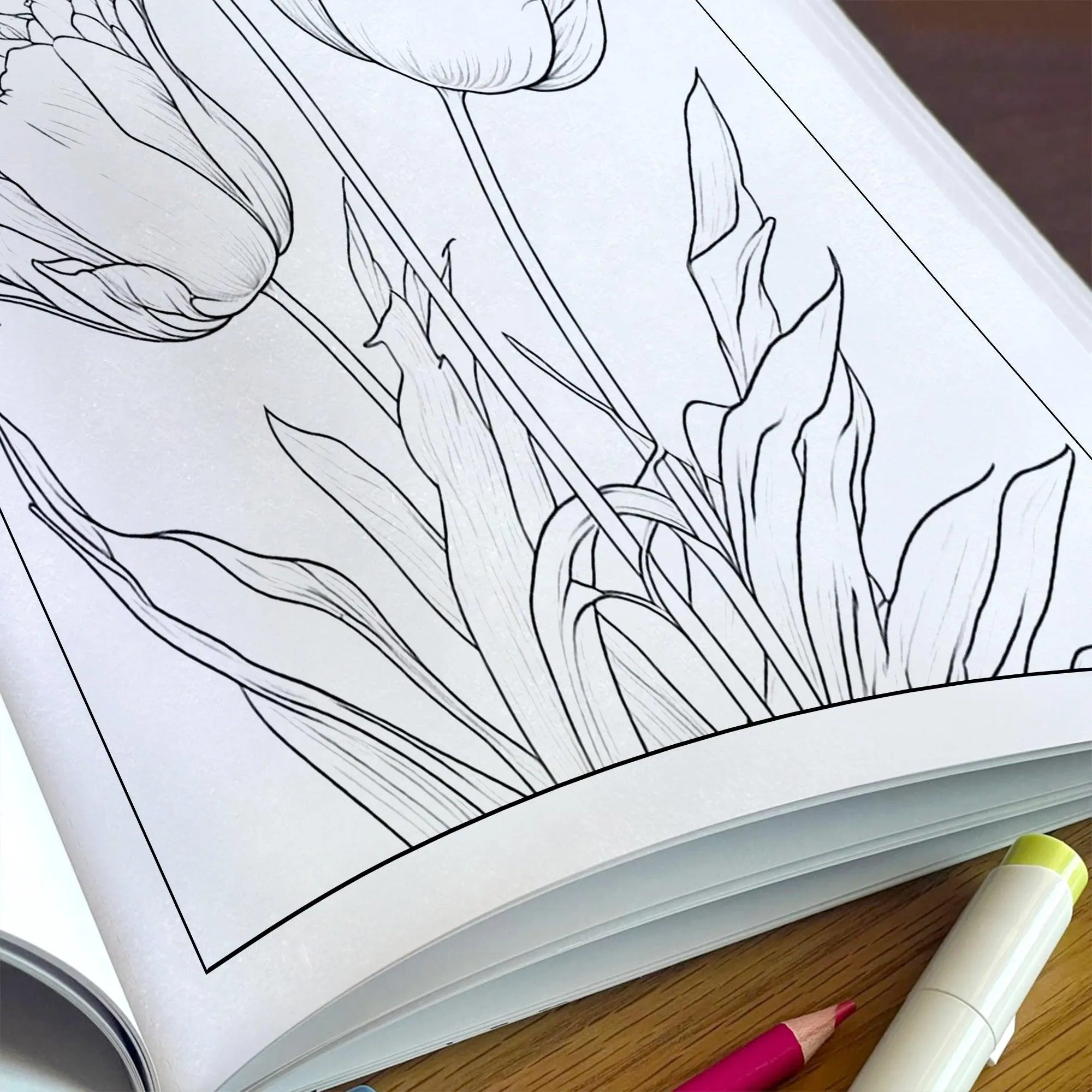 Tulip Serenity Coloring Pages – 48 Pages – Floral Art, Elegant Tulips, Botanical Designs – For Adults - image 5